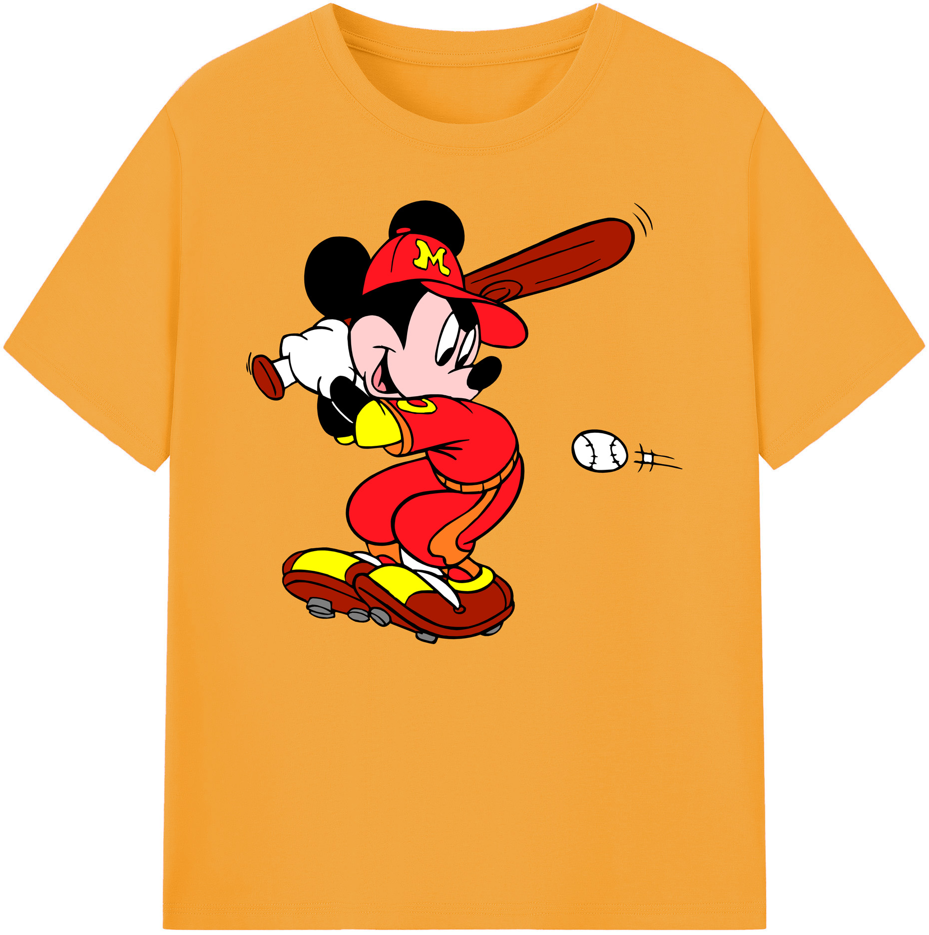 ミッキーマウス Mickey Mouse 綿100％ メンズ半袖Tシャツ｜肌触りやわらか＆通気性