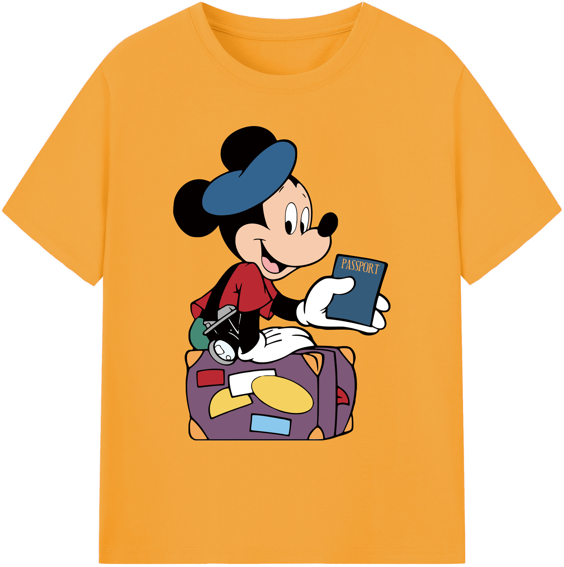 ミッキーマウス Mickey Mouse 綿100％ メンズ半袖Tシャツ｜肌触りやわらか＆通気性