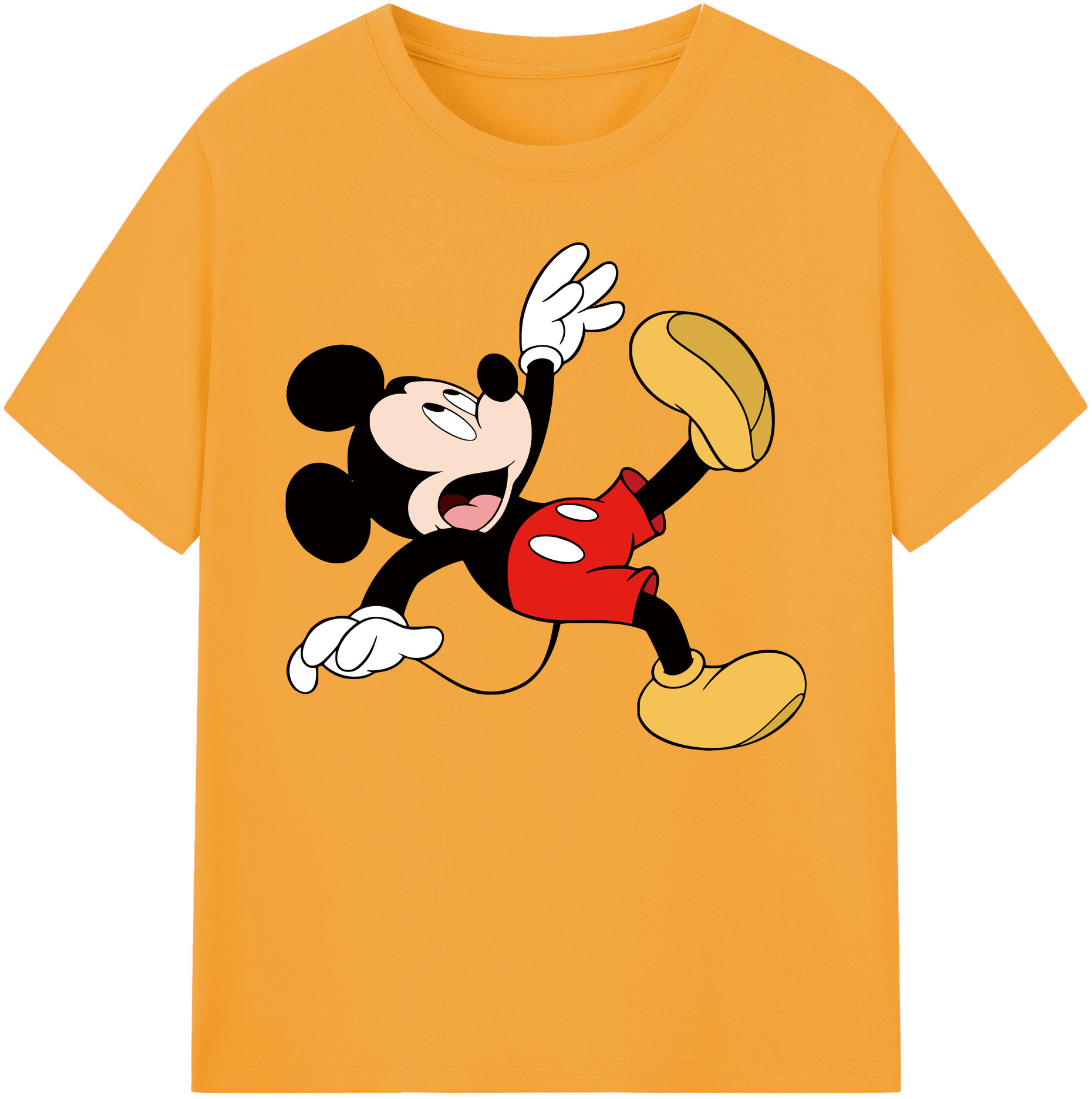 ミッキーマウス Mickey Mouse 綿100％ メンズ半袖Tシャツ｜肌触りやわらか＆通気性