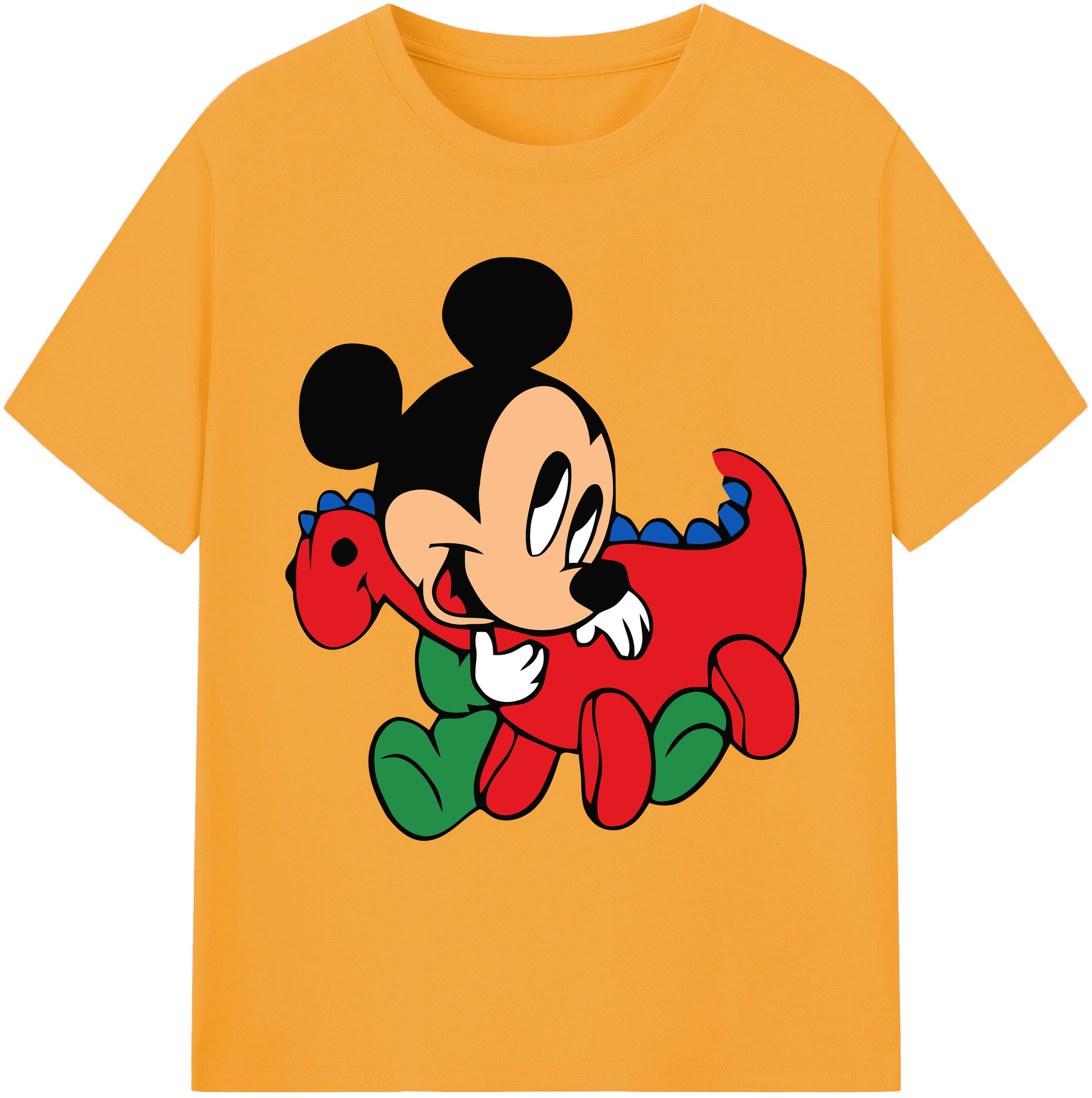 ミッキーマウス Mickey Mouse 綿100％ メンズ半袖Tシャツ｜肌触りやわらか＆通気性