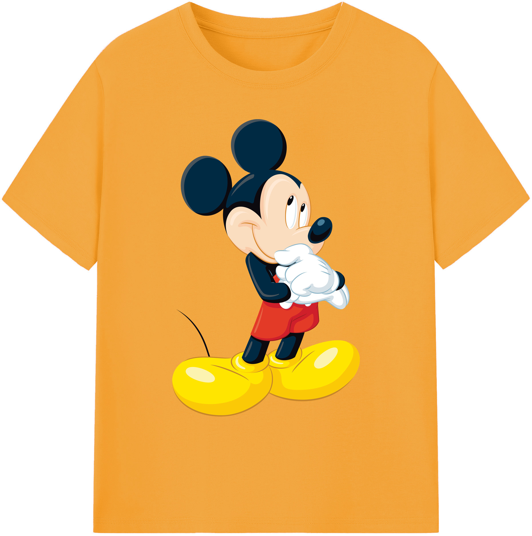 ミッキーマウス Mickey Mouse 綿100％ メンズ半袖Tシャツ｜肌触りやわらか＆通気性