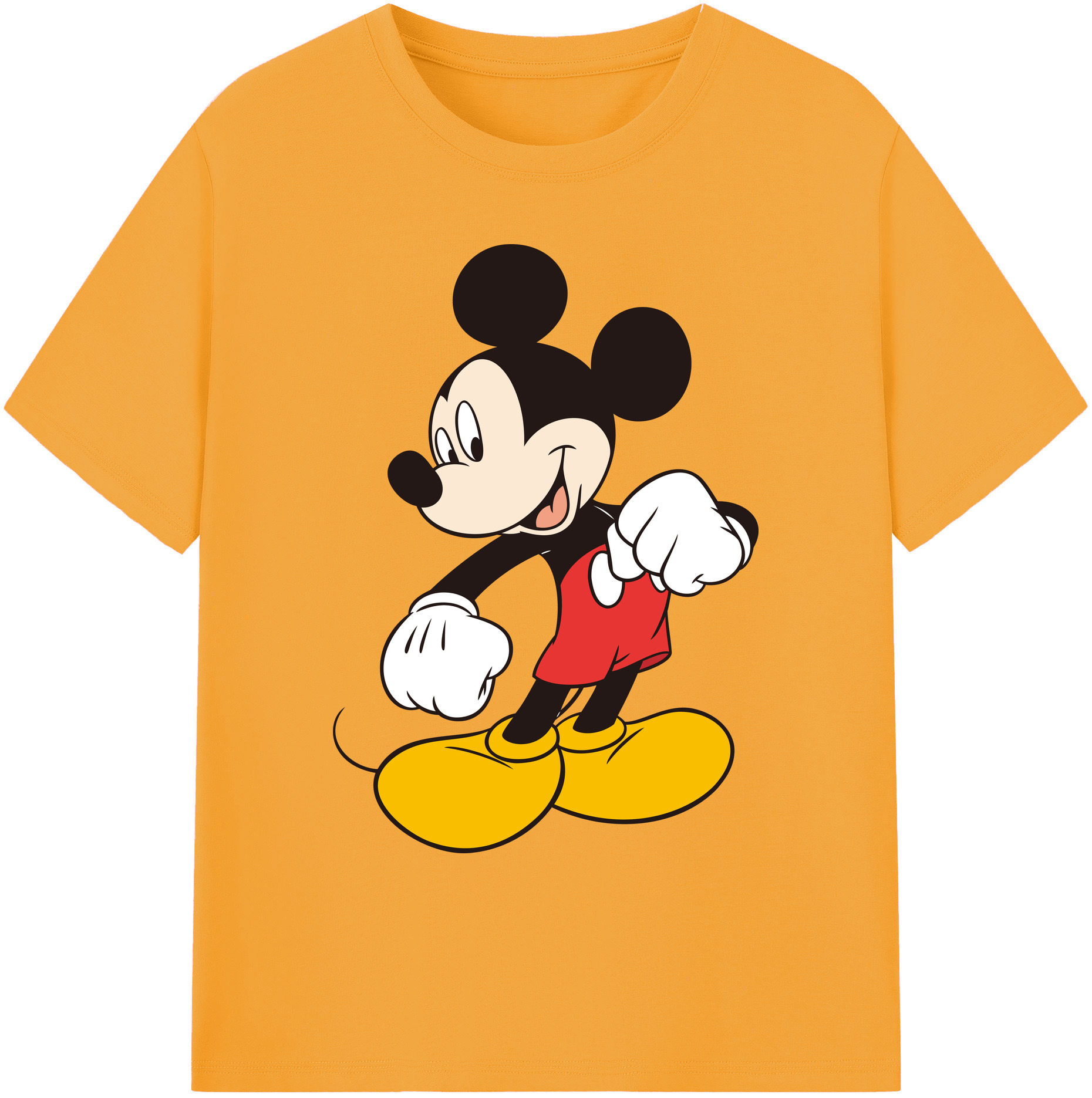 ミッキーマウス Mickey Mouse 綿100％ メンズ半袖Tシャツ｜肌触りやわらか＆通気性