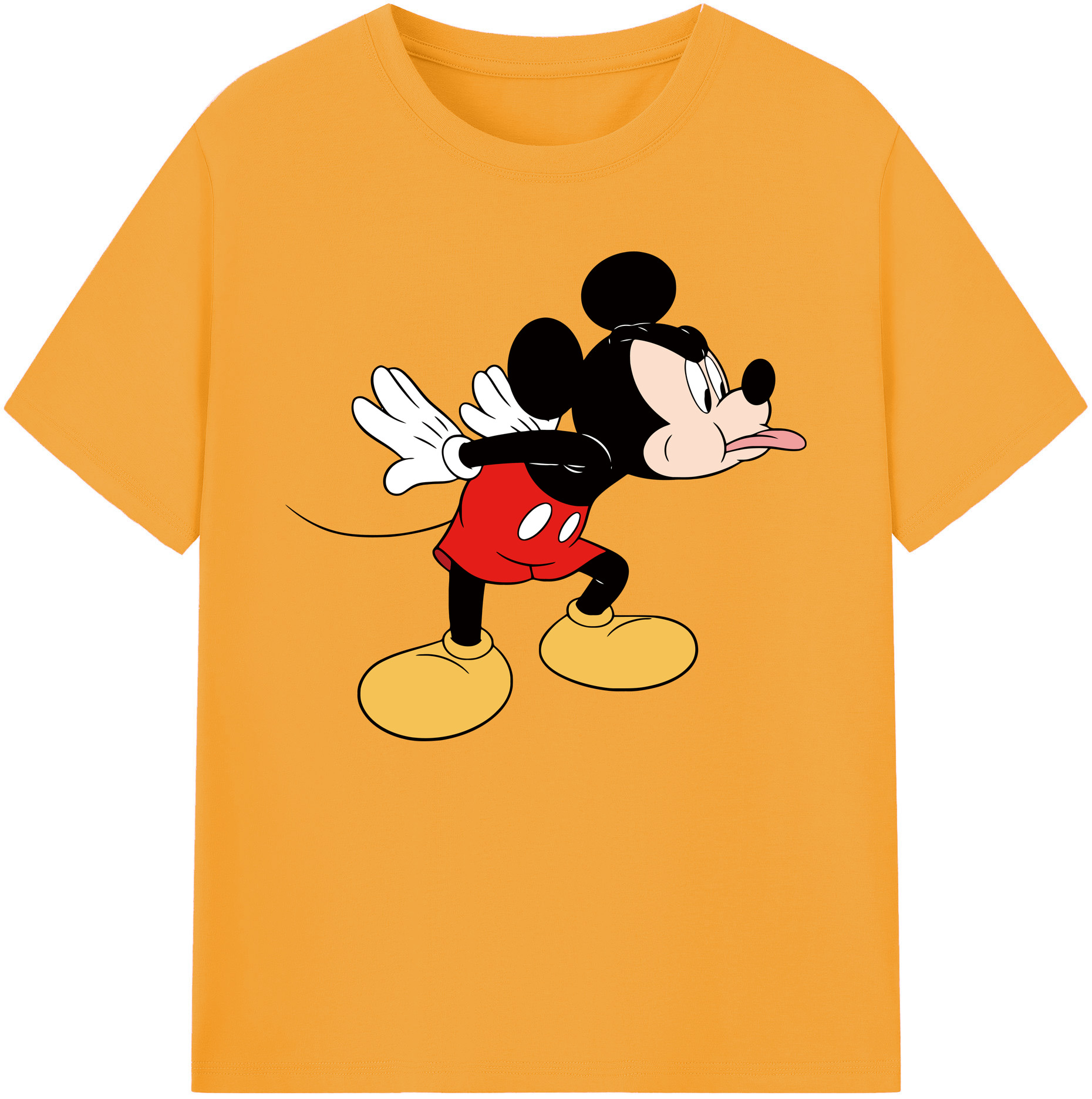 ミッキーマウス Mickey Mouse 綿100％ メンズ半袖Tシャツ｜肌触りやわらか＆通気性