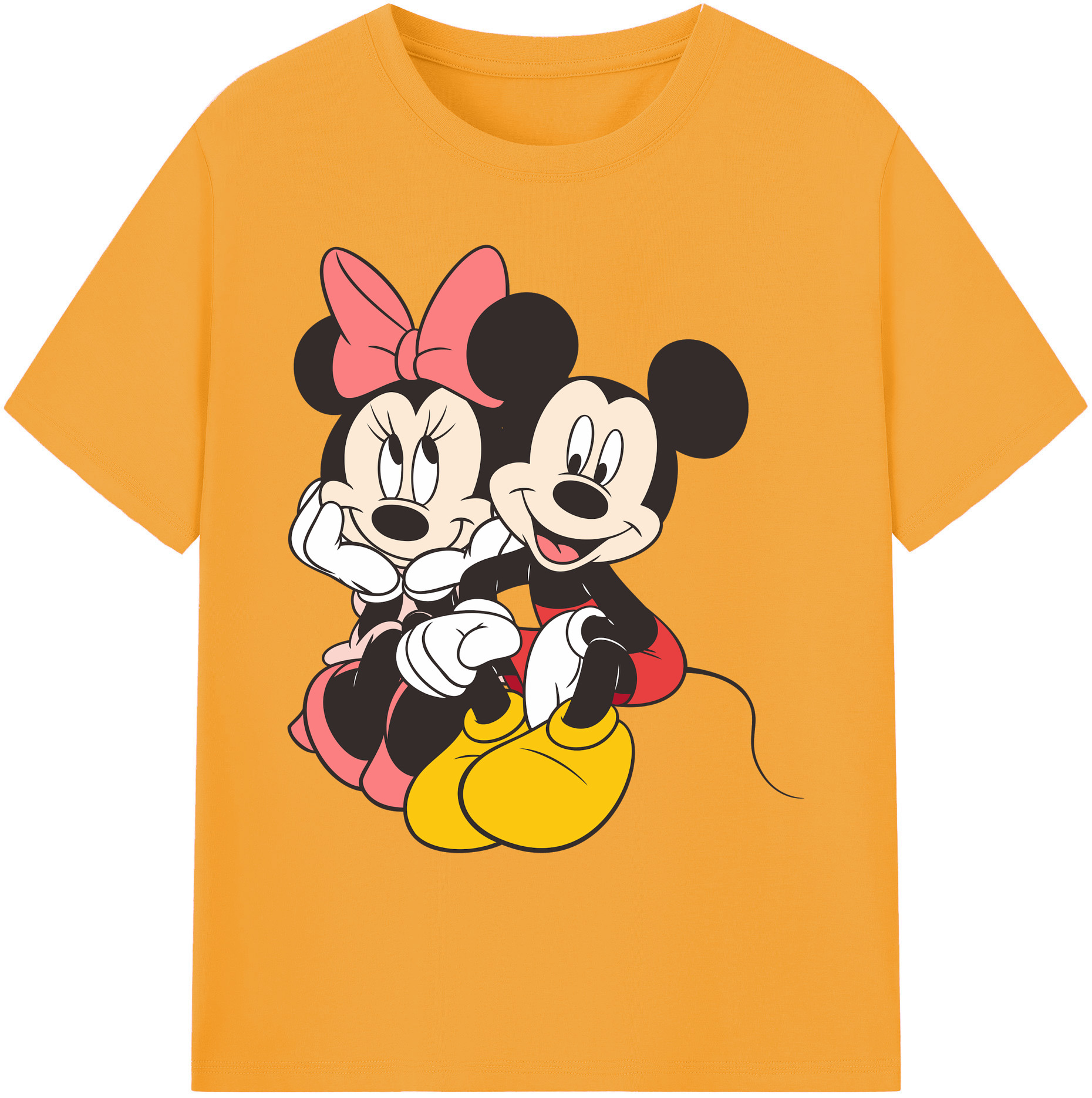 ミッキーマウス Mickey Mouse 綿100％ メンズ半袖Tシャツ｜肌触りやわらか＆通気性