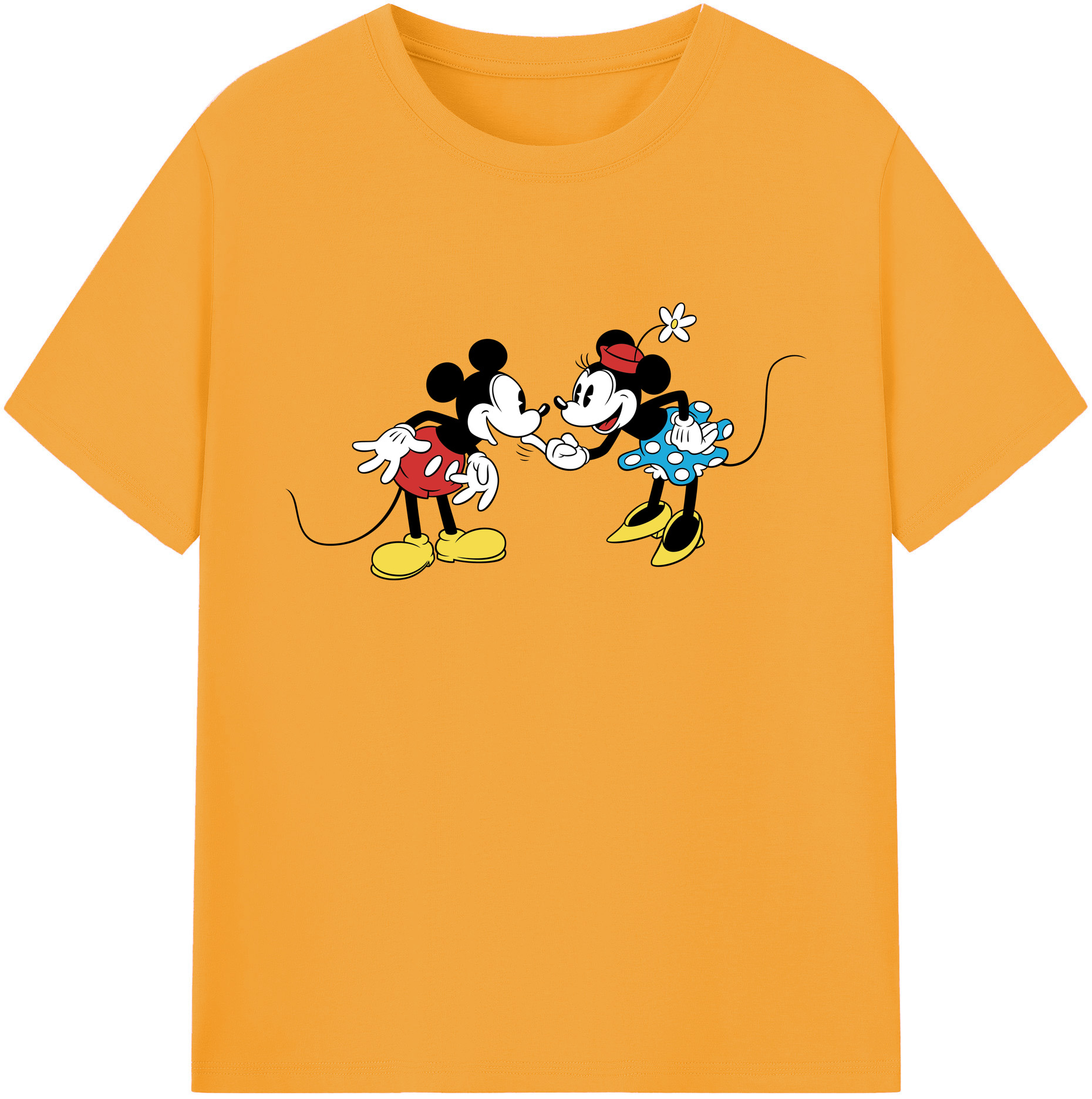 ミッキーマウス Mickey Mouse 綿100％ メンズ半袖Tシャツ｜肌触りやわらか＆通気性