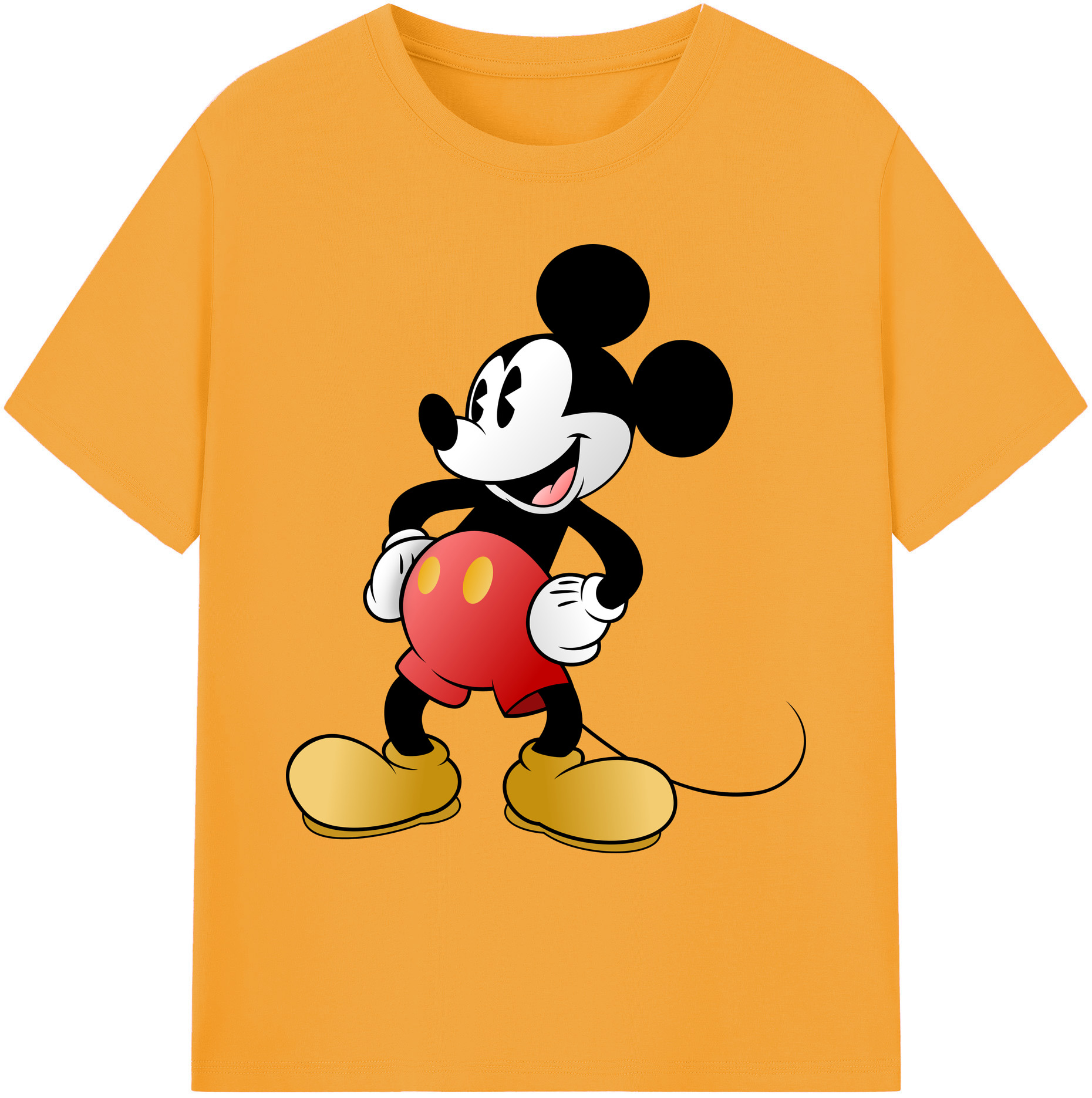 ミッキーマウス Mickey Mouse 綿100％ メンズ半袖Tシャツ｜肌触りやわらか＆通気性