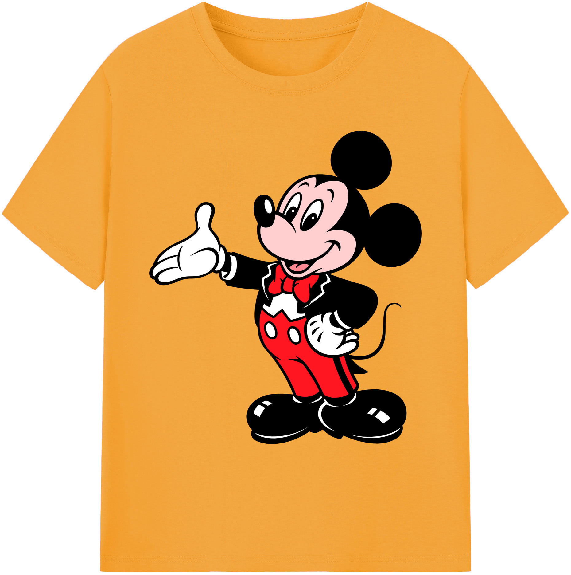 ミッキーマウス Mickey Mouse 綿100％ メンズ半袖Tシャツ｜肌触りやわらか＆通気性