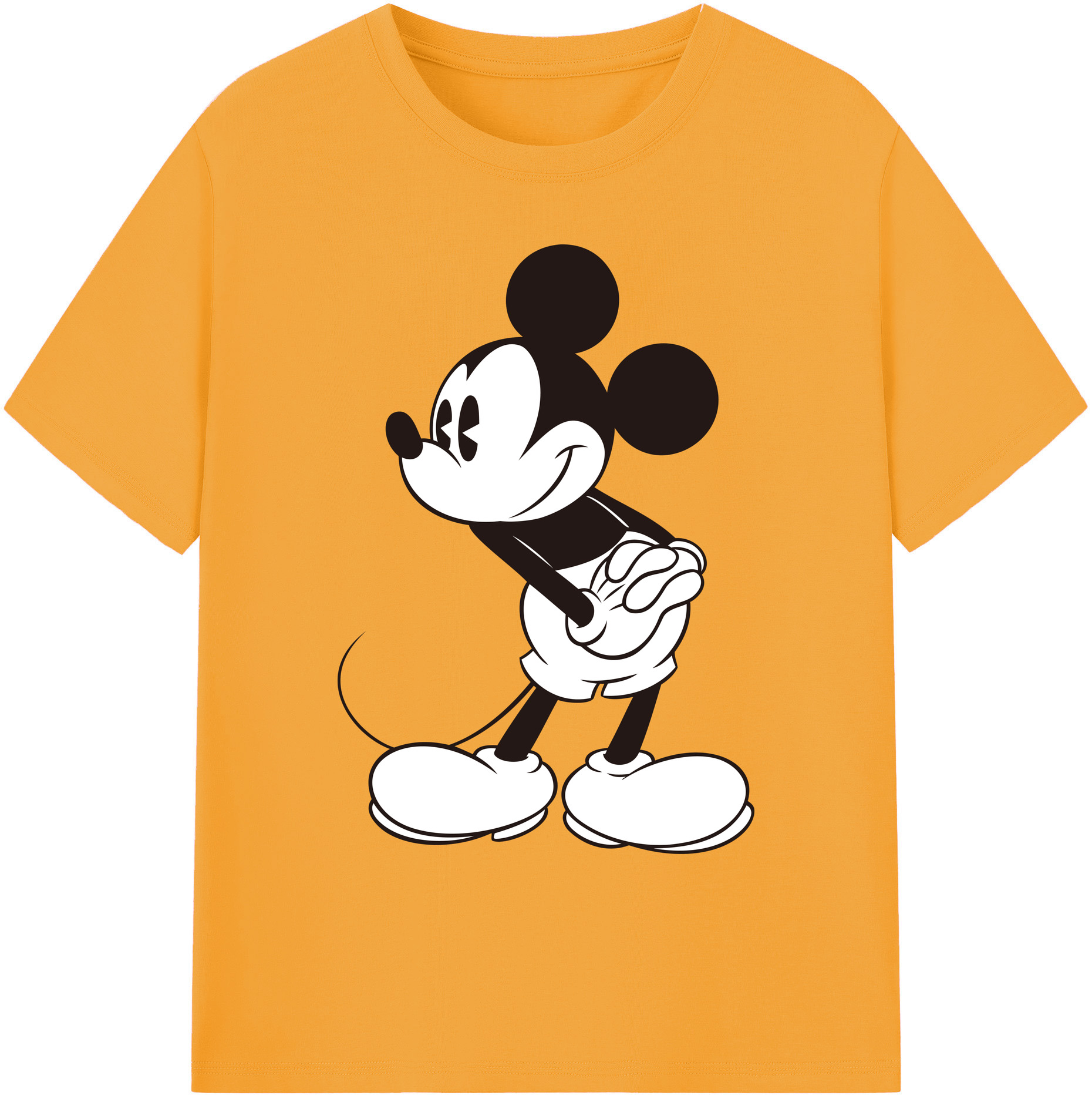 ミッキーマウス Mickey Mouse 綿100％ メンズ半袖Tシャツ｜肌触りやわらか＆通気性