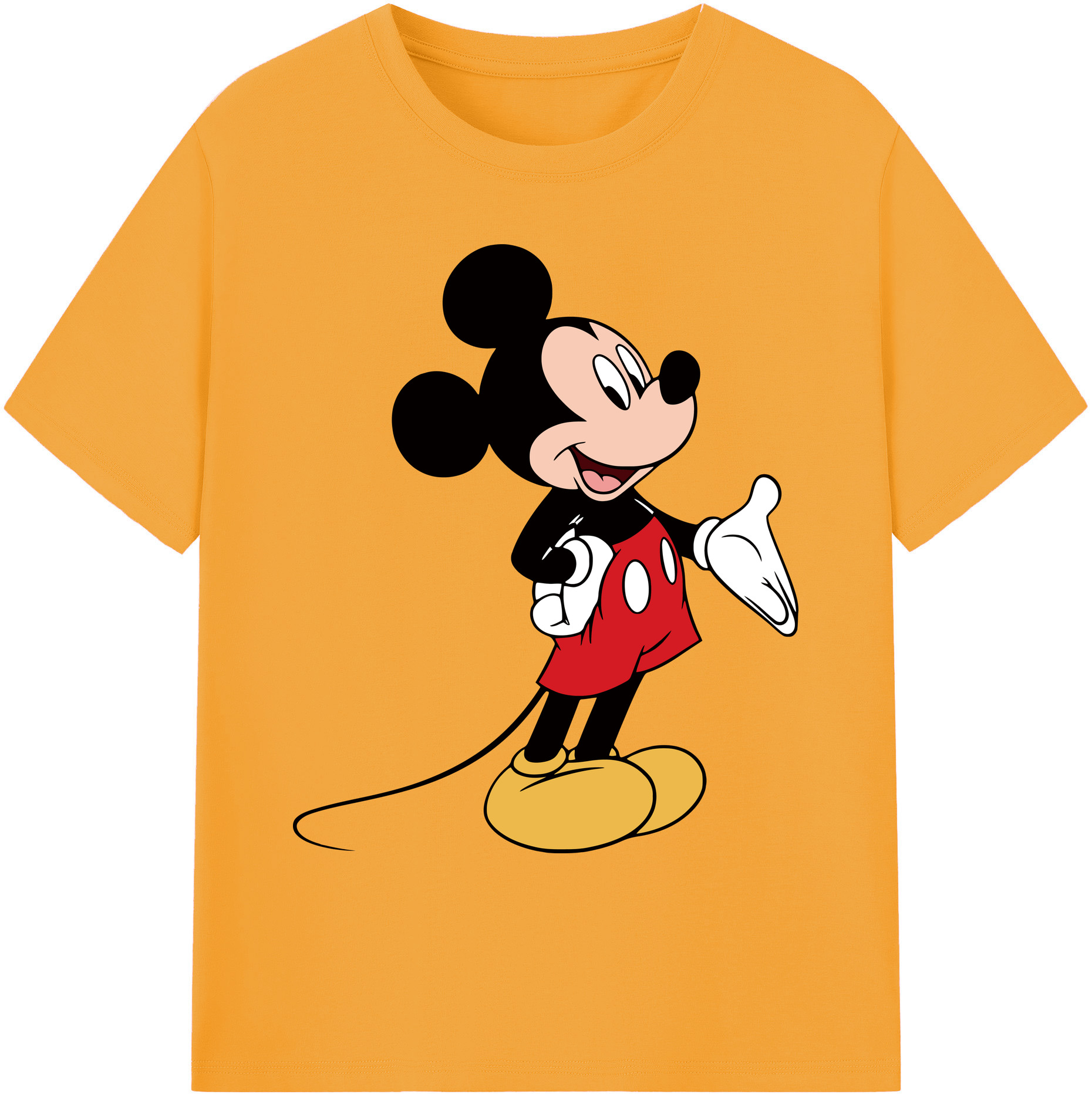 ミッキーマウス Mickey Mouse 綿100％ メンズ半袖Tシャツ｜肌触りやわらか＆通気性