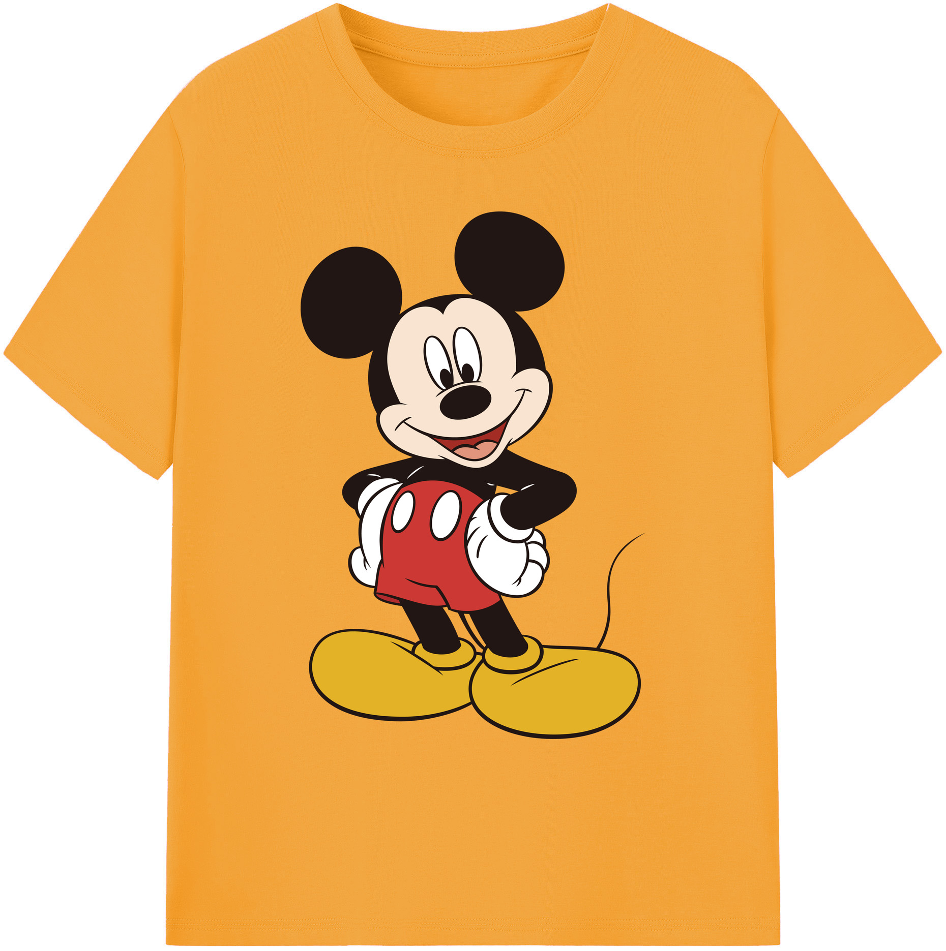 ミッキーマウス Mickey Mouse 綿100％ メンズ半袖Tシャツ｜肌触りやわらか＆通気性
