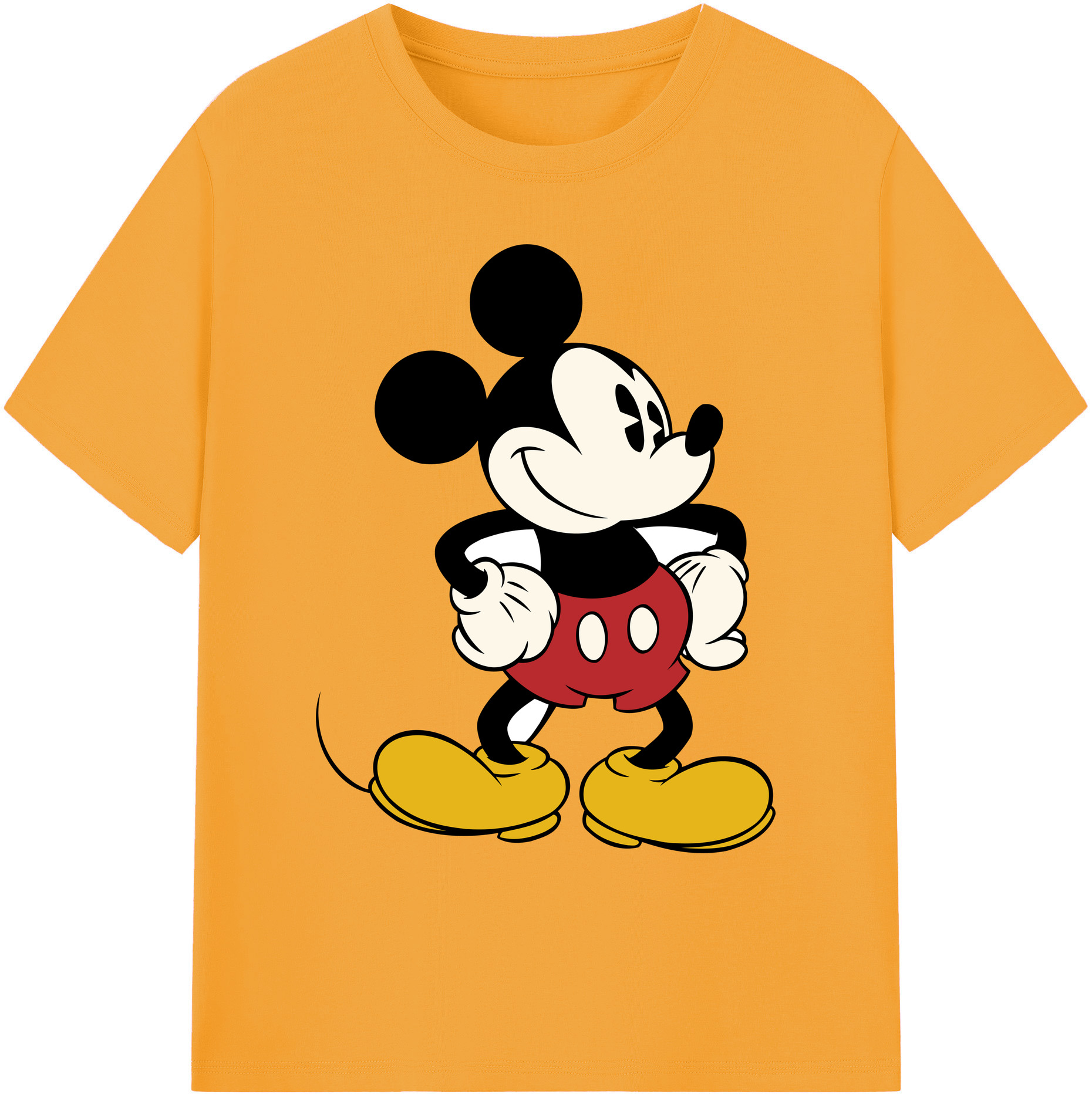 ミッキーマウス Mickey Mouse 綿100％ メンズ半袖Tシャツ｜肌触りやわらか＆通気性