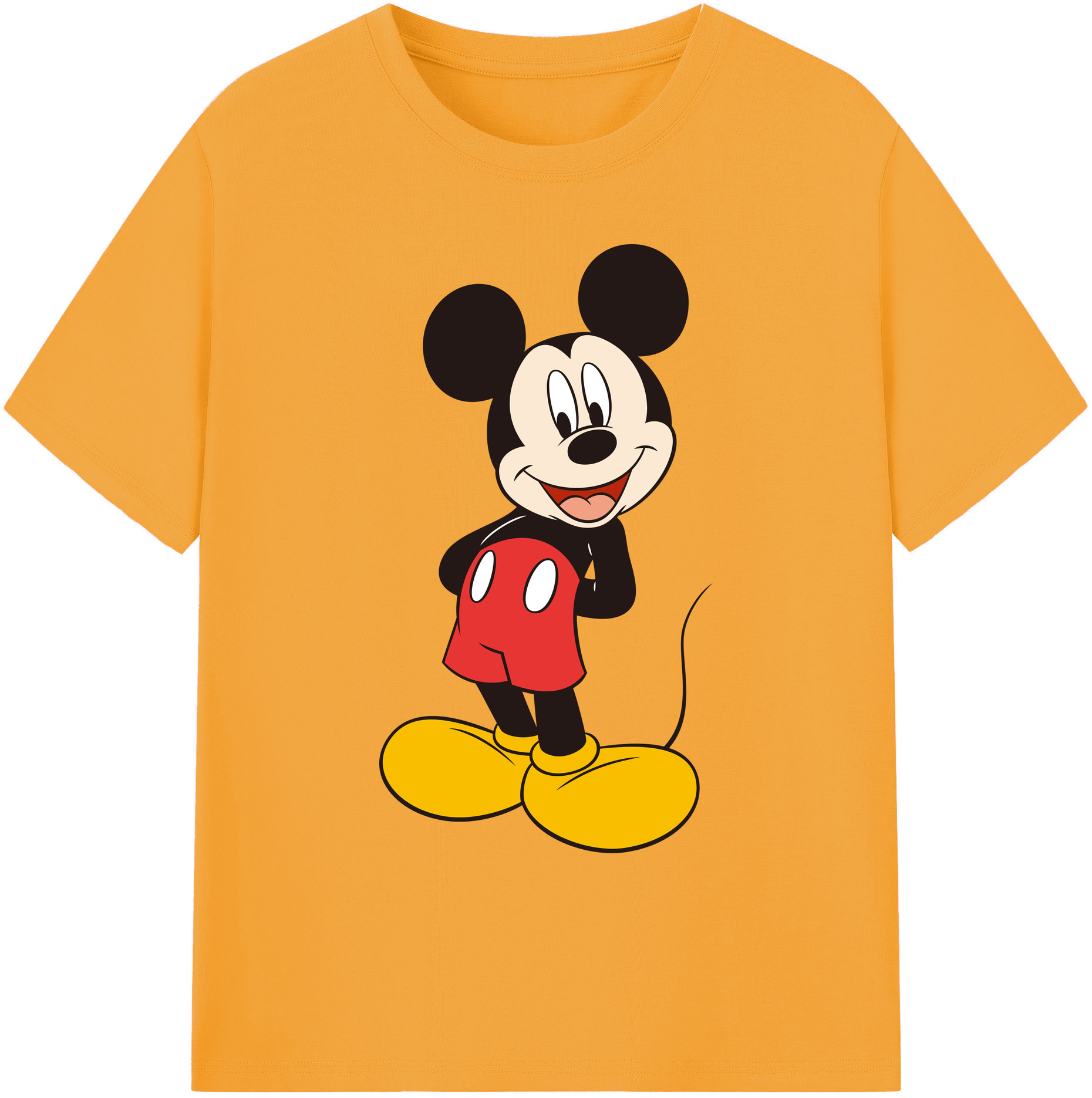 ミッキーマウス Mickey Mouse 綿100％ メンズ半袖Tシャツ｜肌触りやわらか＆通気性
