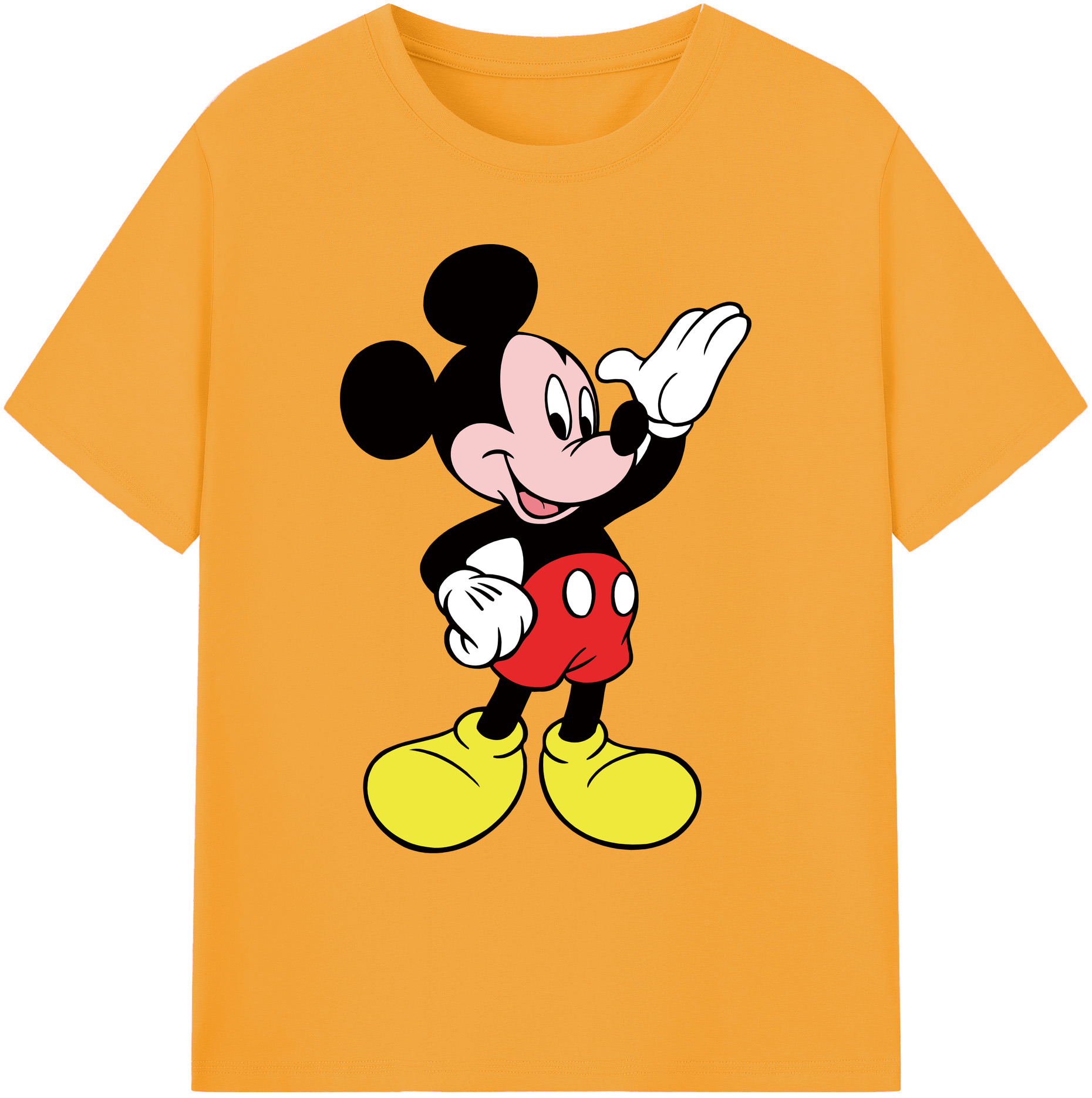 ミッキーマウス Mickey Mouse 綿100％ メンズ半袖Tシャツ｜肌触りやわらか＆通気性