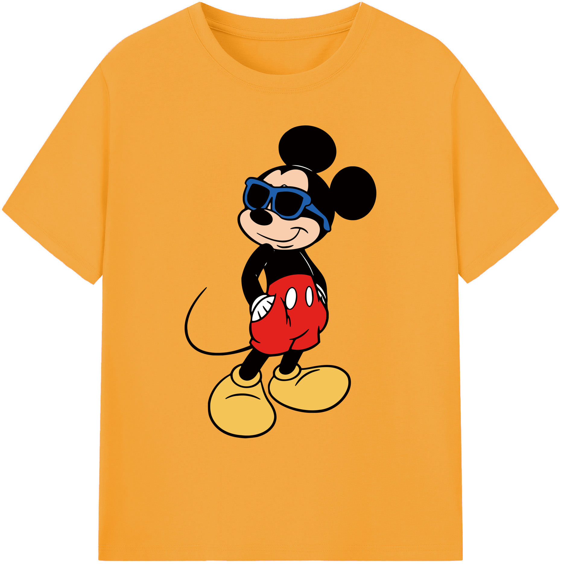 ミッキーマウス Mickey Mouse 綿100％ メンズ半袖Tシャツ｜肌触りやわらか＆通気性