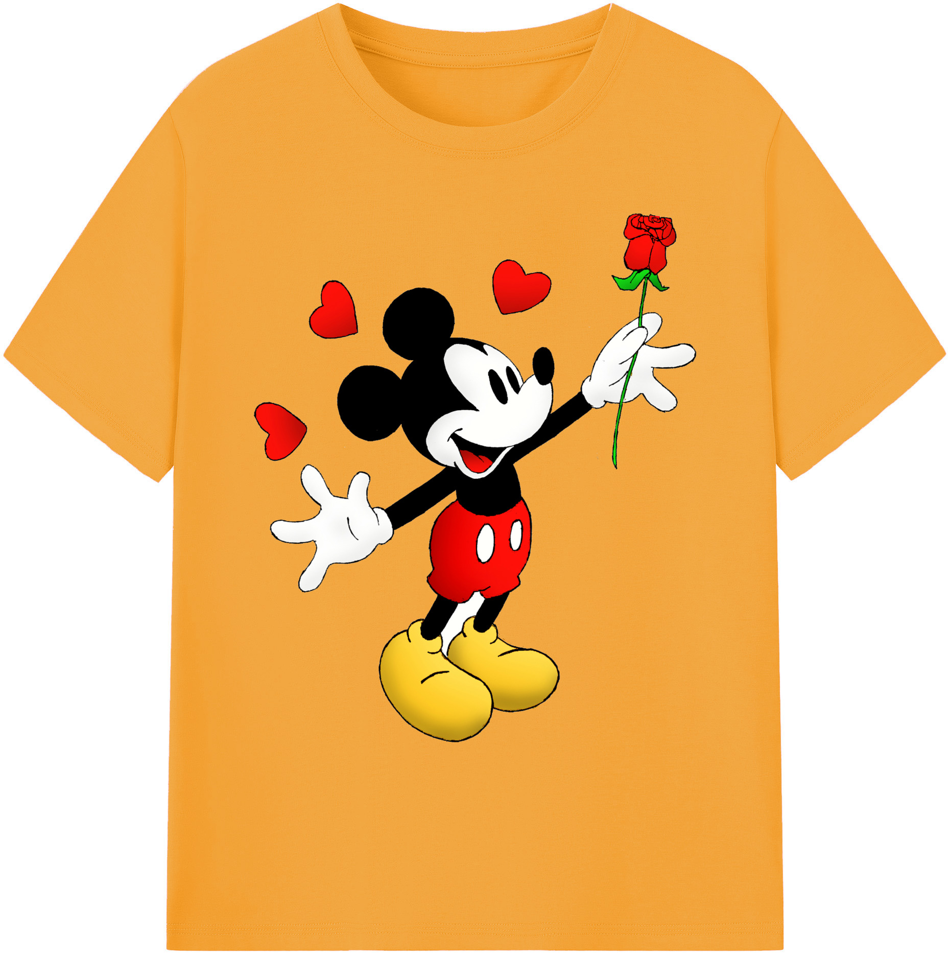ミッキーマウス Mickey Mouse 綿100％ メンズ半袖Tシャツ｜肌触りやわらか＆通気性