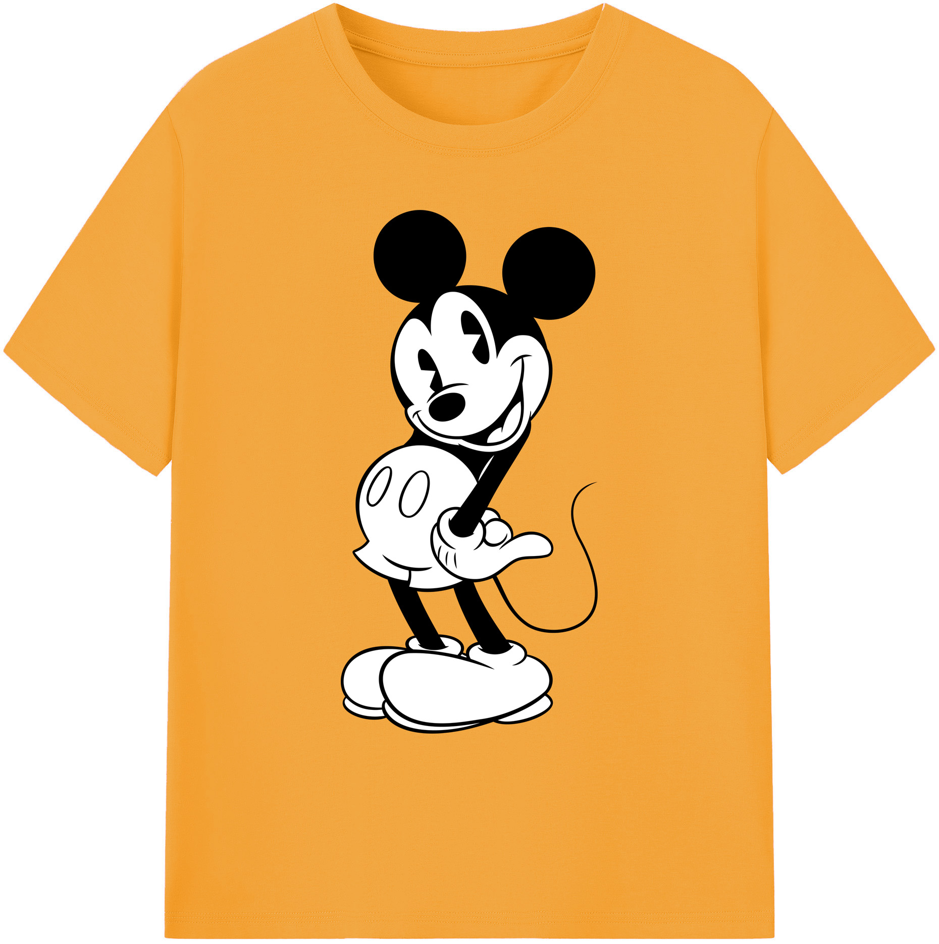 ミッキーマウス Mickey Mouse 綿100％ メンズ半袖Tシャツ｜肌触りやわらか＆通気性
