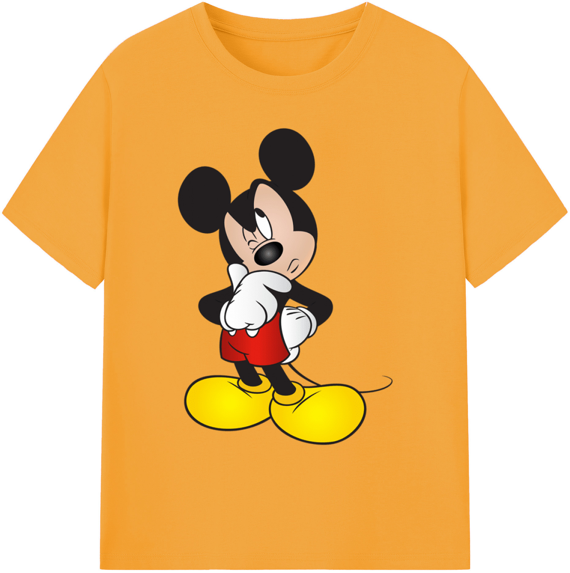 ミッキーマウス Mickey Mouse 綿100％ メンズ半袖Tシャツ｜肌触りやわらか＆通気性
