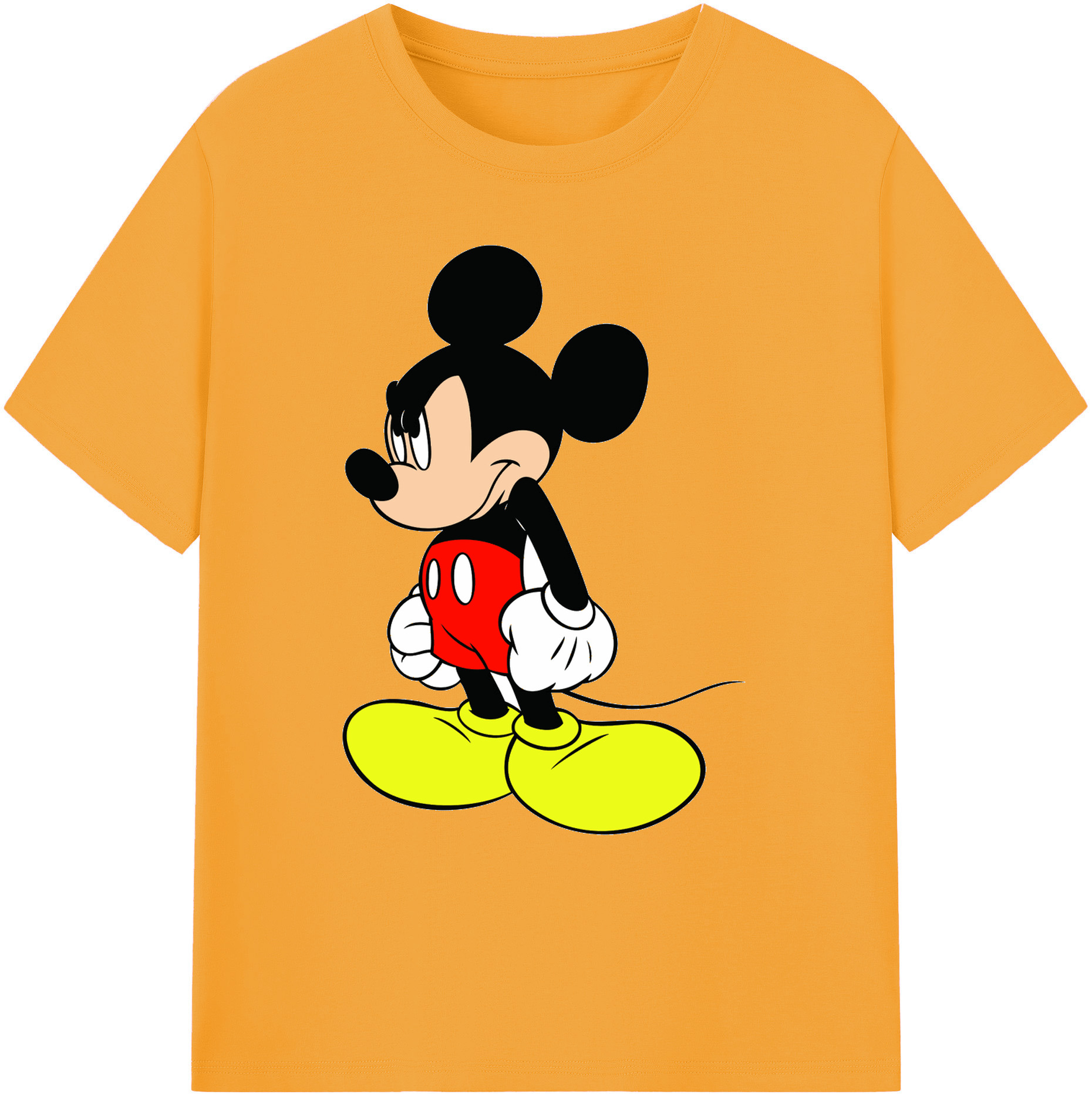 ミッキーマウス Mickey Mouse 綿100％ メンズ半袖Tシャツ｜肌触りやわらか＆通気性
