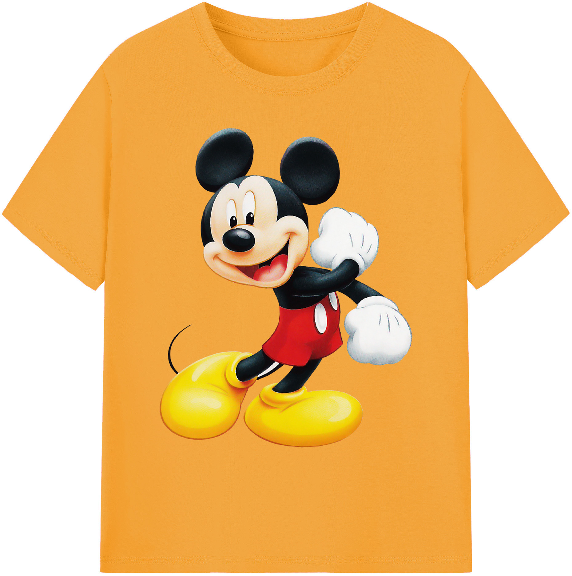 ミッキーマウス Mickey Mouse 綿100％ メンズ半袖Tシャツ｜肌触りやわらか＆通気性