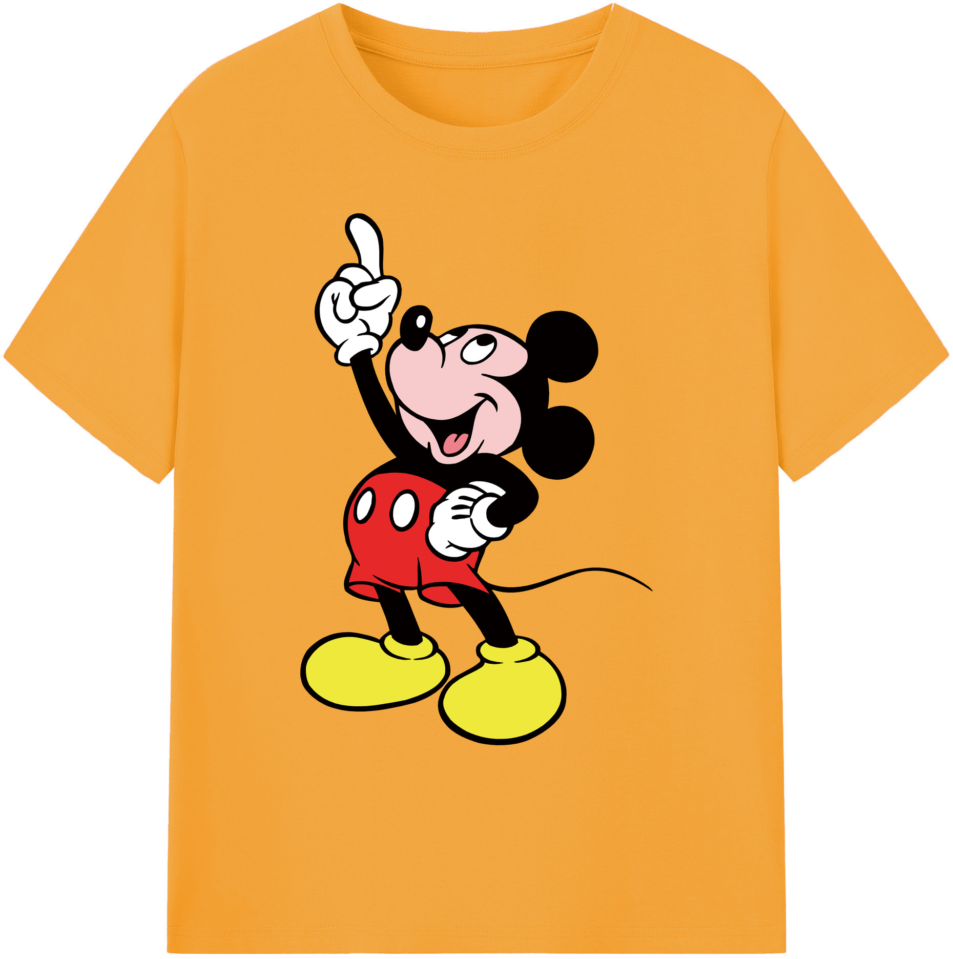 ミッキーマウス Mickey Mouse 綿100％ メンズ半袖Tシャツ｜肌触りやわらか＆通気性
