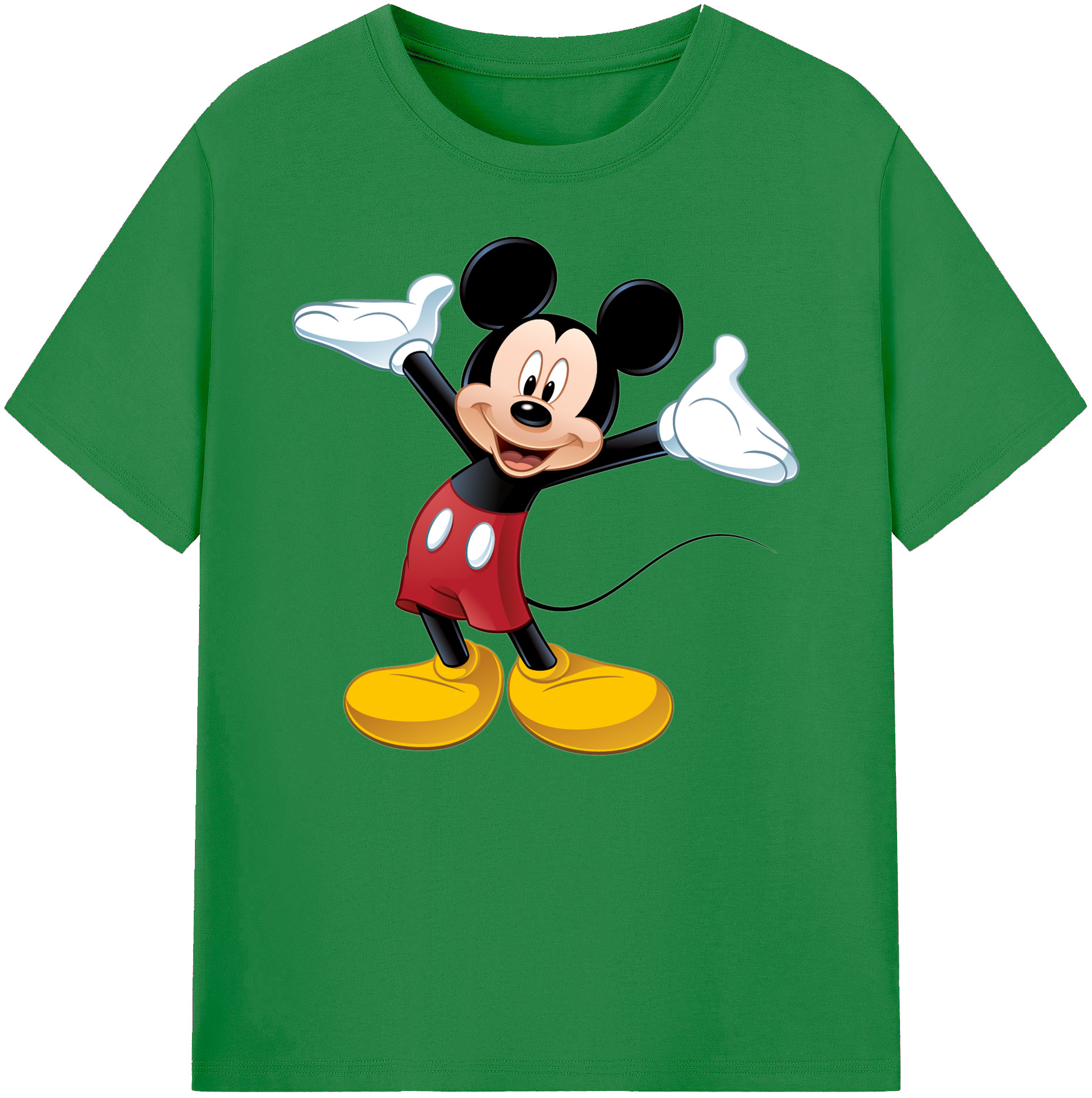 ミッキーマウス Mickey Mouse 綿100％ メンズ半袖Tシャツ｜肌触りやわらか＆通気性