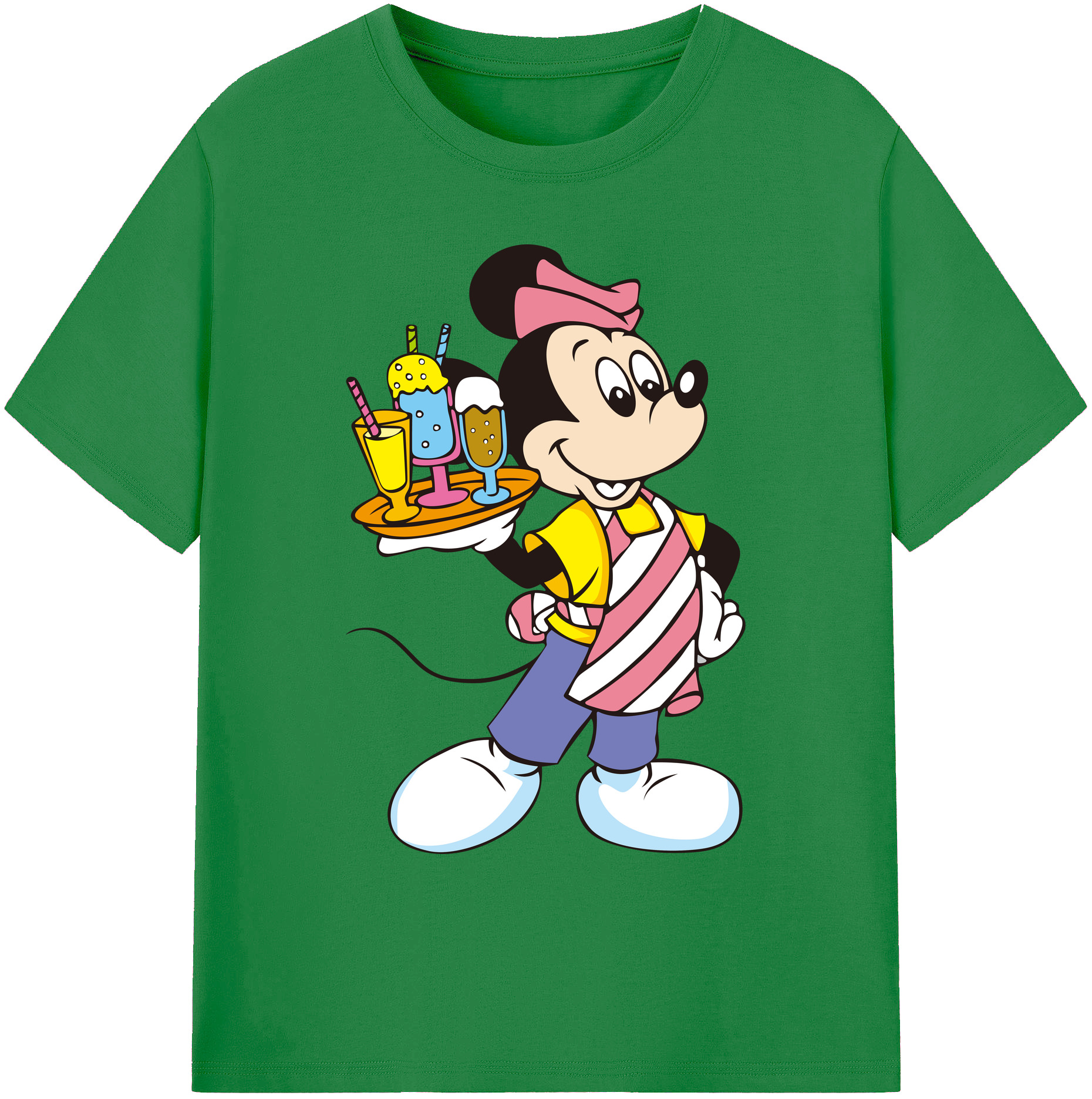 ミッキーマウス Mickey Mouse 綿100％ メンズ半袖Tシャツ｜肌触りやわらか＆通気性