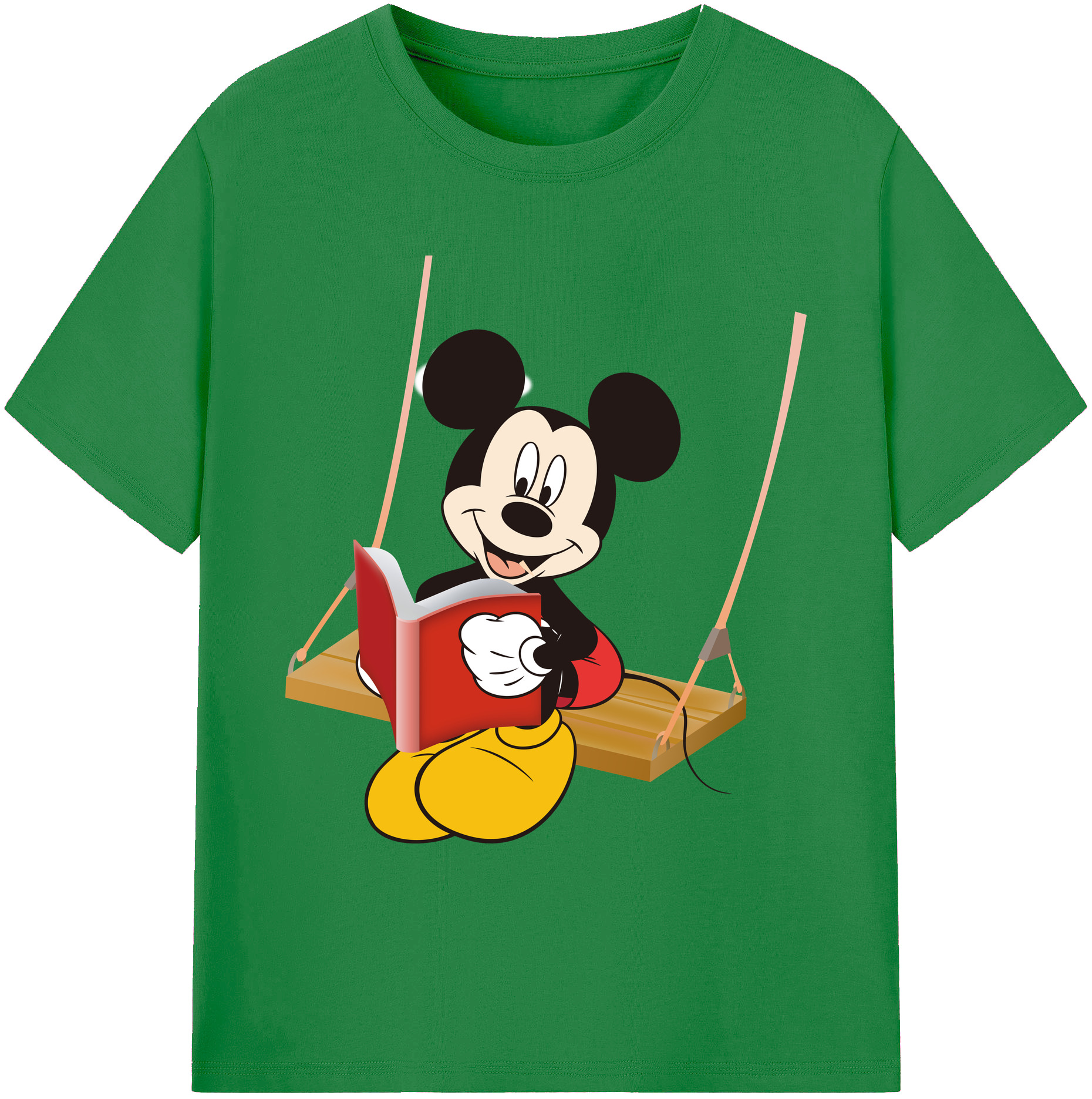 ミッキーマウス Mickey Mouse 綿100％ メンズ半袖Tシャツ｜肌触りやわらか＆通気性