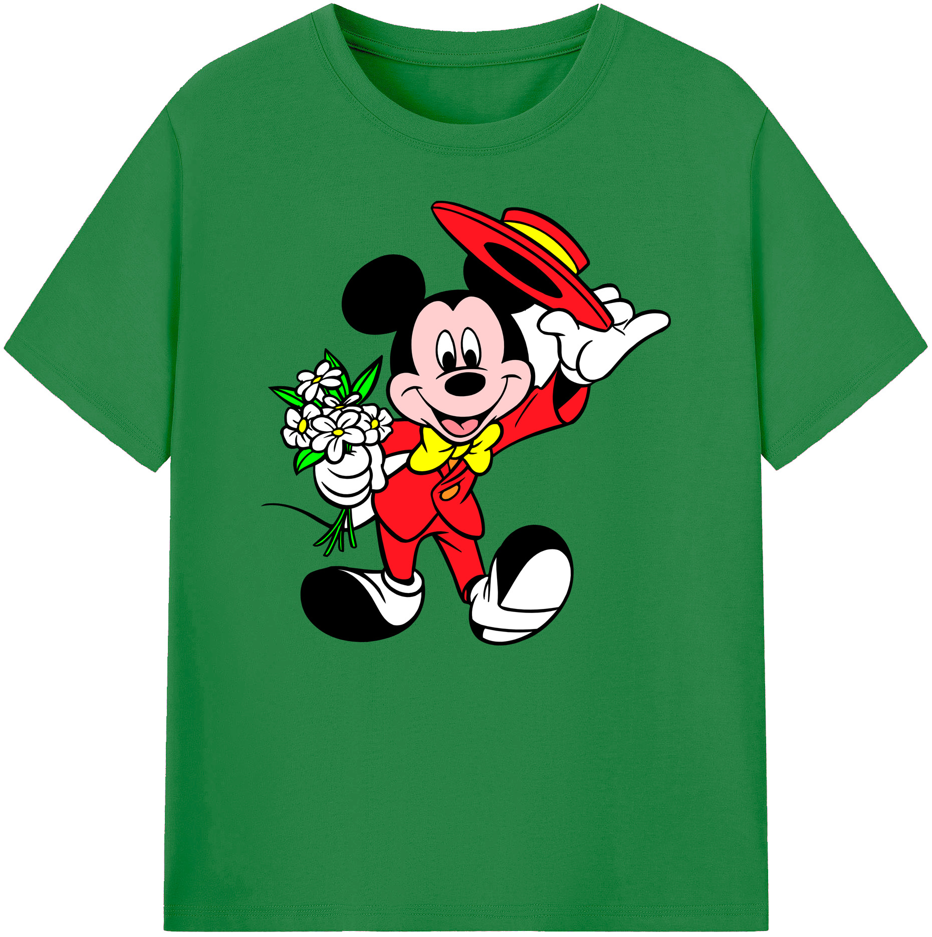 ミッキーマウス Mickey Mouse 綿100％ メンズ半袖Tシャツ｜肌触りやわらか＆通気性