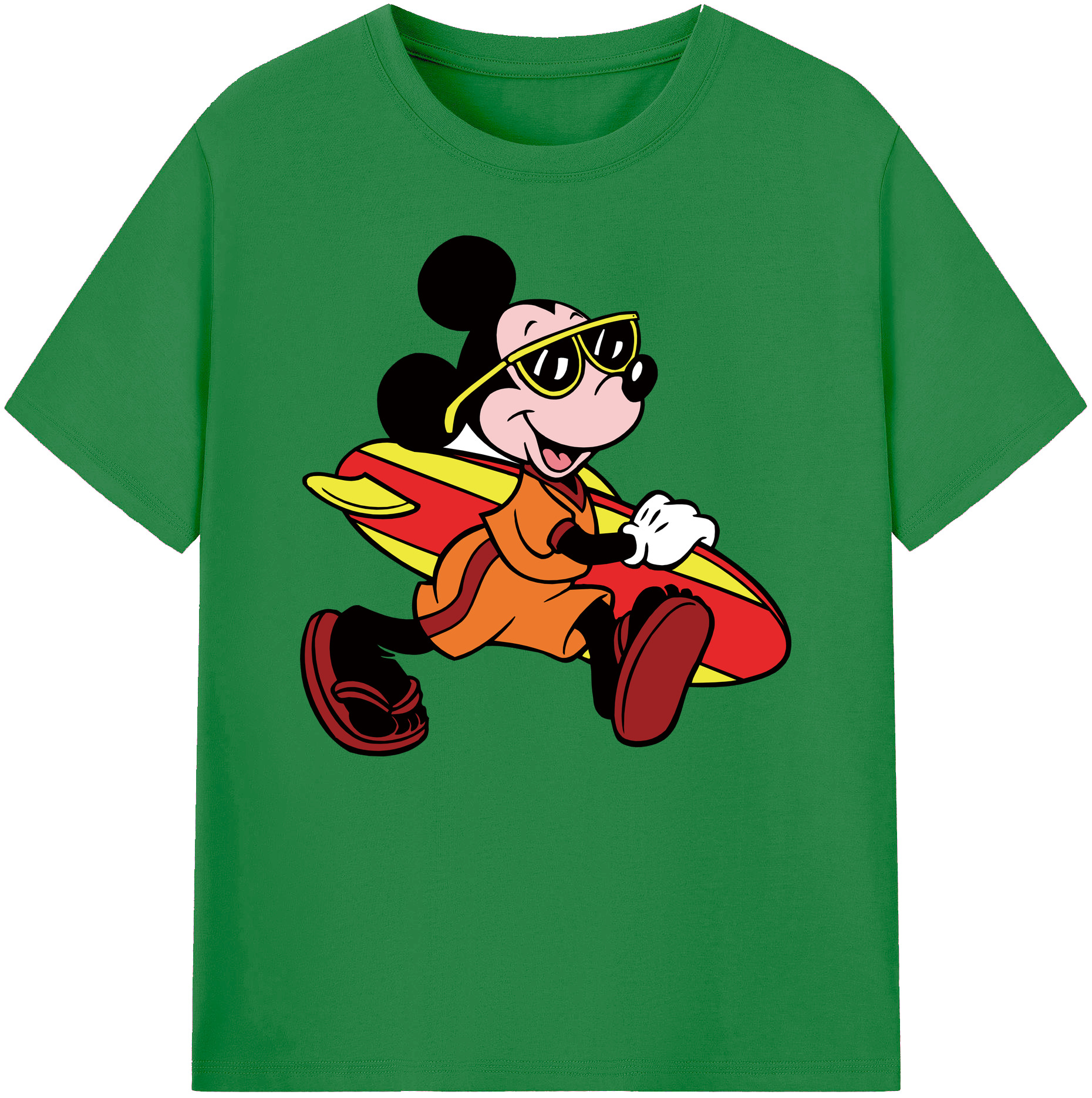 ミッキーマウス Mickey Mouse 綿100％ メンズ半袖Tシャツ｜肌触りやわらか＆通気性