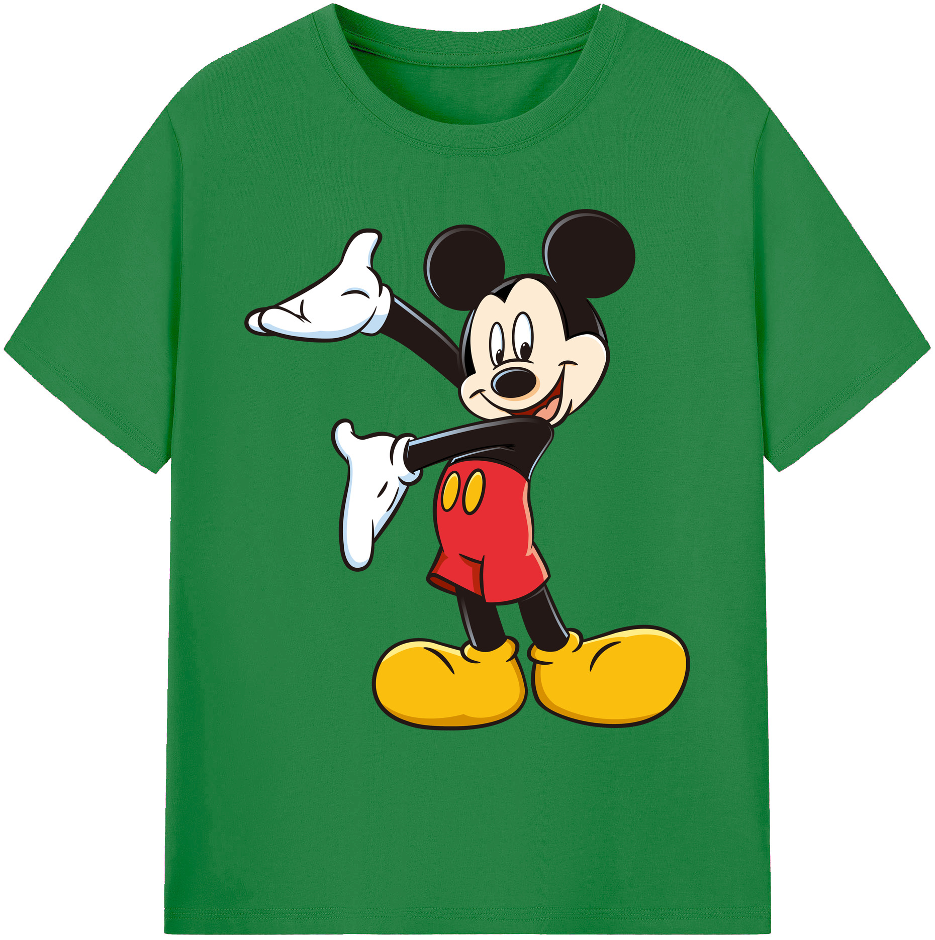 ミッキーマウス Mickey Mouse 綿100％ メンズ半袖Tシャツ｜肌触りやわらか＆通気性
