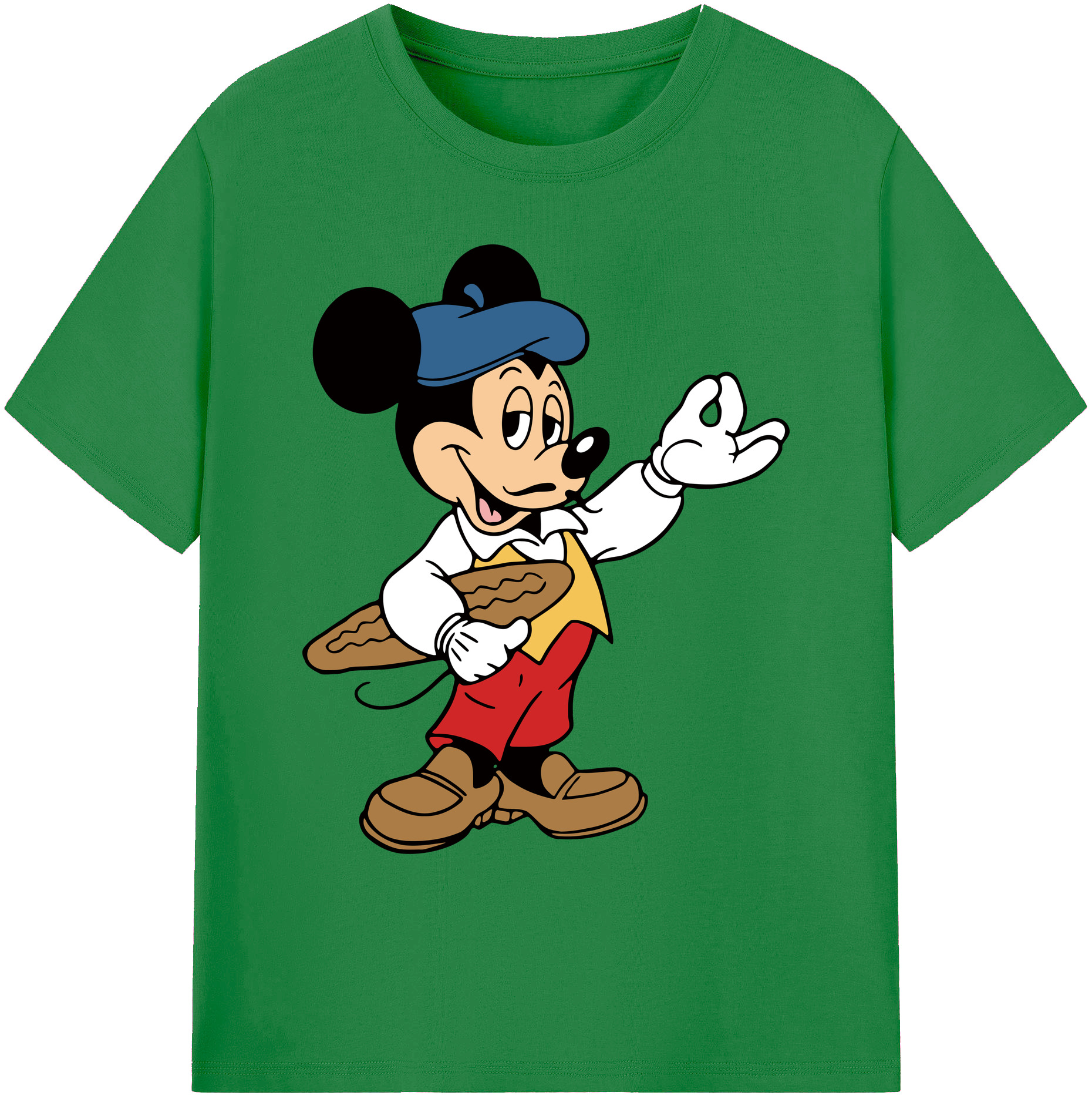 ミッキーマウス Mickey Mouse 綿100％ メンズ半袖Tシャツ｜肌触りやわらか＆通気性