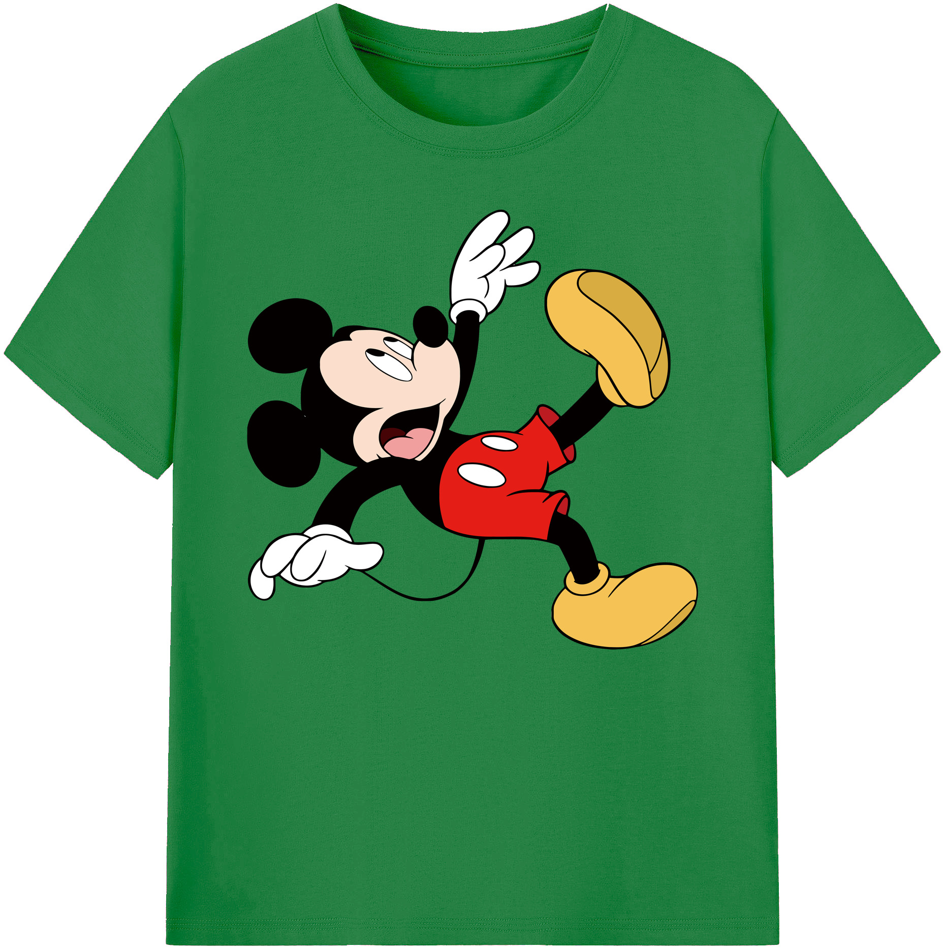 ミッキーマウス Mickey Mouse 綿100％ メンズ半袖Tシャツ｜肌触りやわらか＆通気性