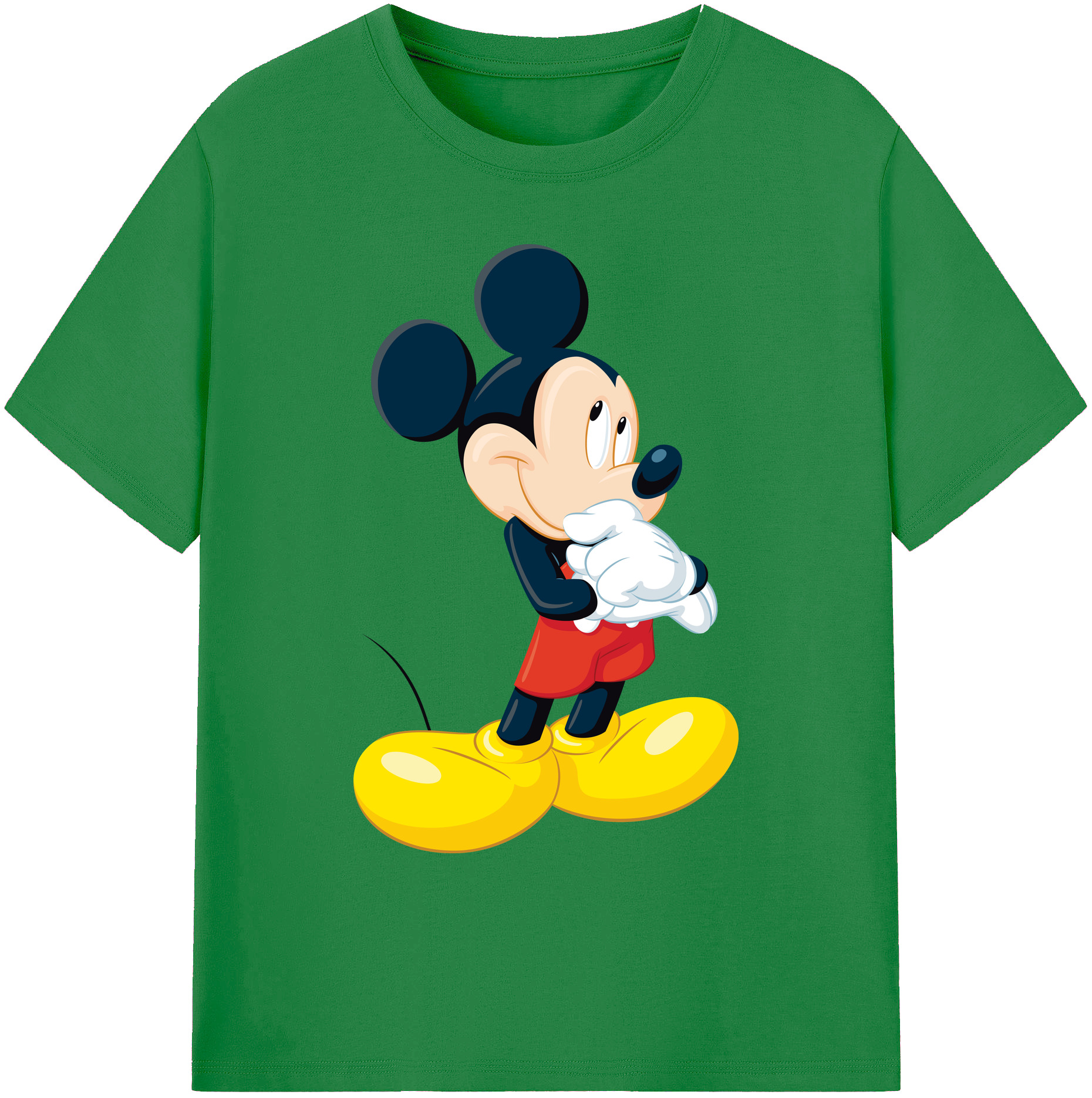 ミッキーマウス Mickey Mouse 綿100％ メンズ半袖Tシャツ｜肌触りやわらか＆通気性