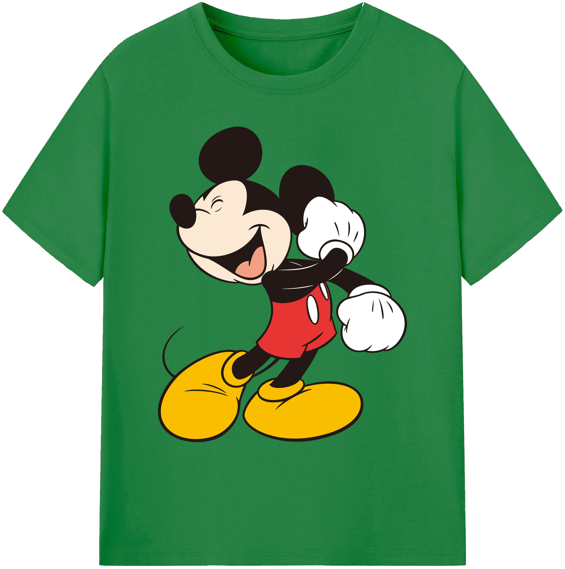 ミッキーマウス Mickey Mouse 綿100％ メンズ半袖Tシャツ｜肌触りやわらか＆通気性