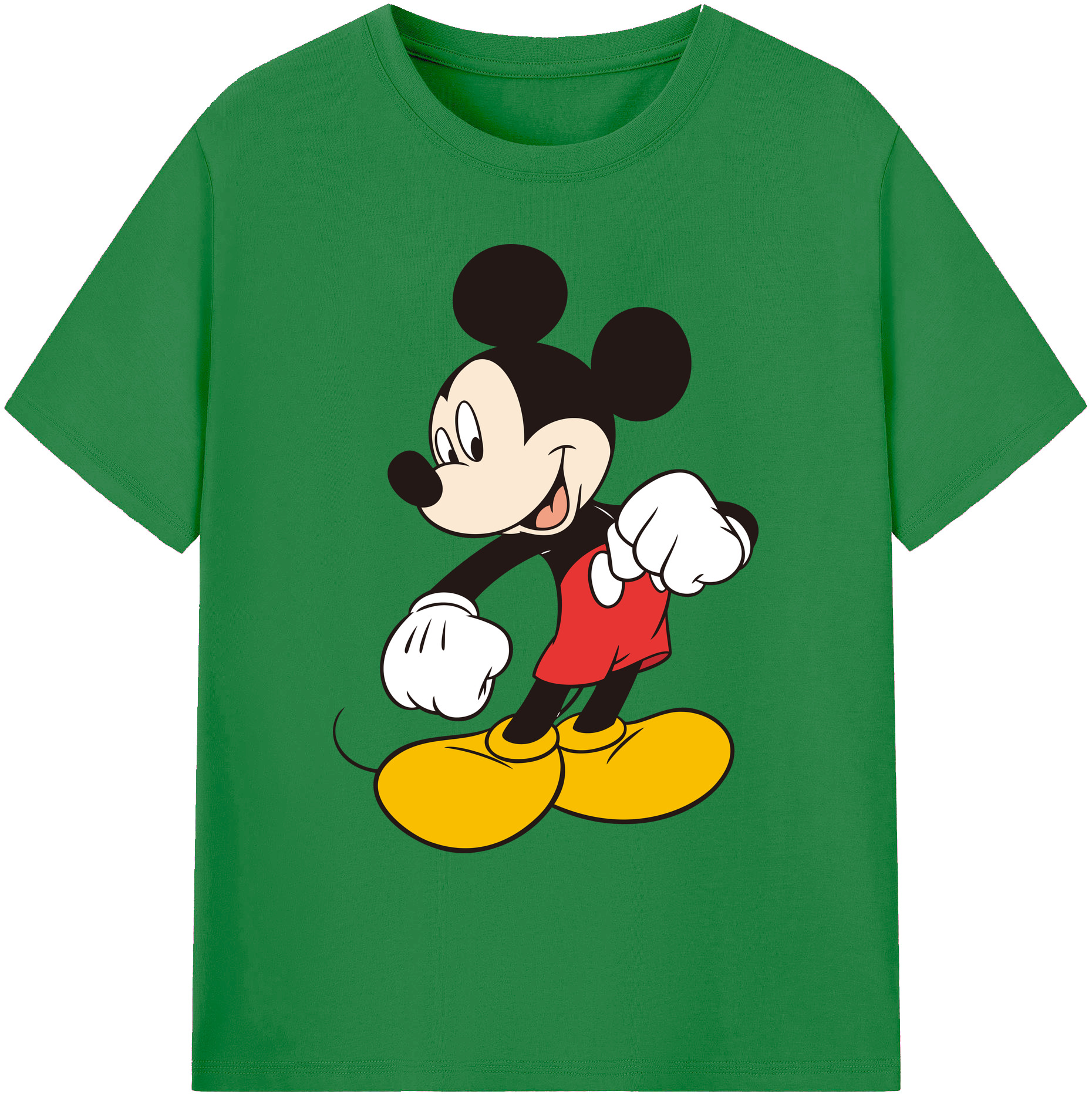 ミッキーマウス Mickey Mouse 綿100％ メンズ半袖Tシャツ｜肌触りやわらか＆通気性