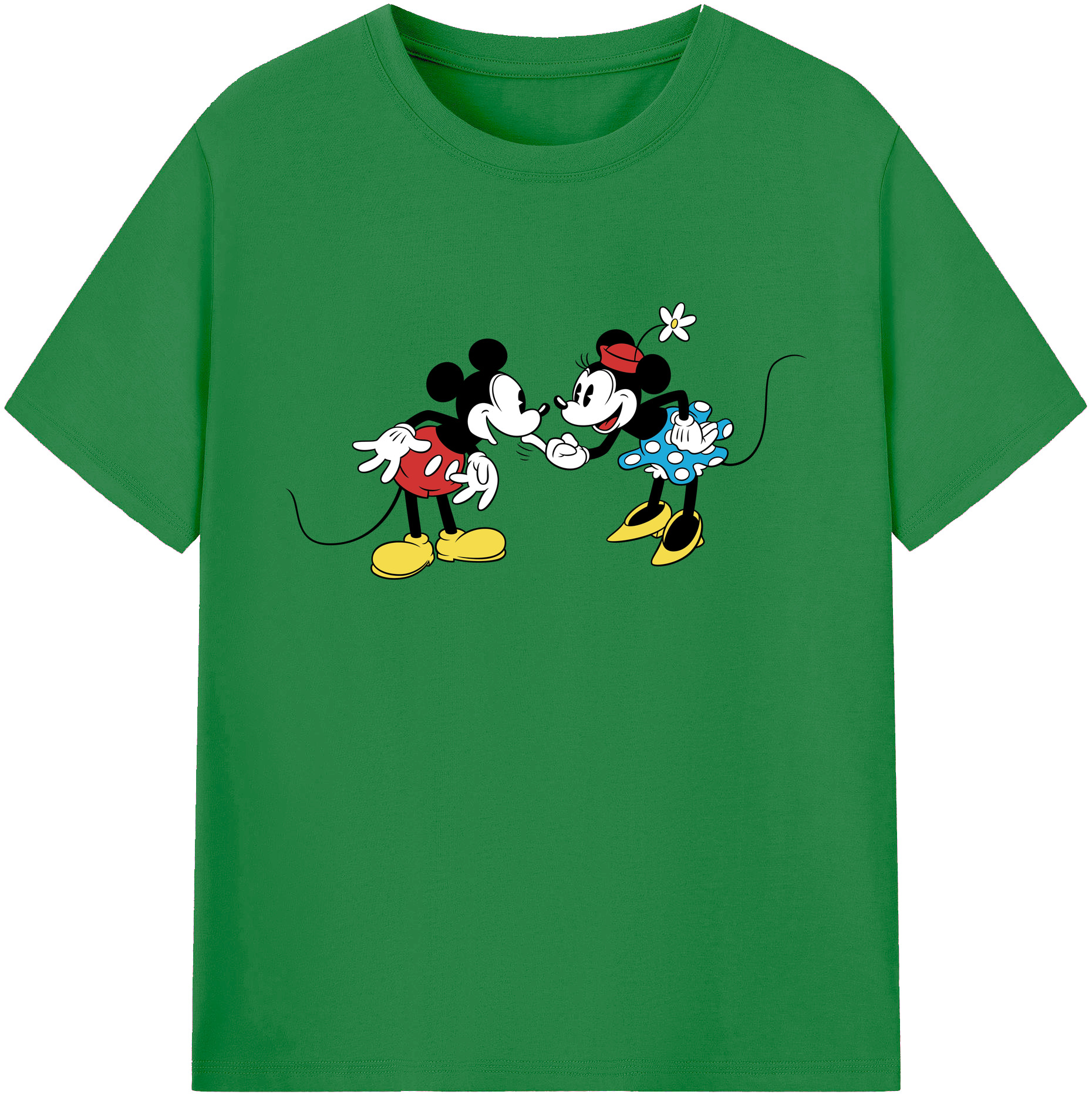 ミッキーマウス Mickey Mouse 綿100％ メンズ半袖Tシャツ｜肌触りやわらか＆通気性