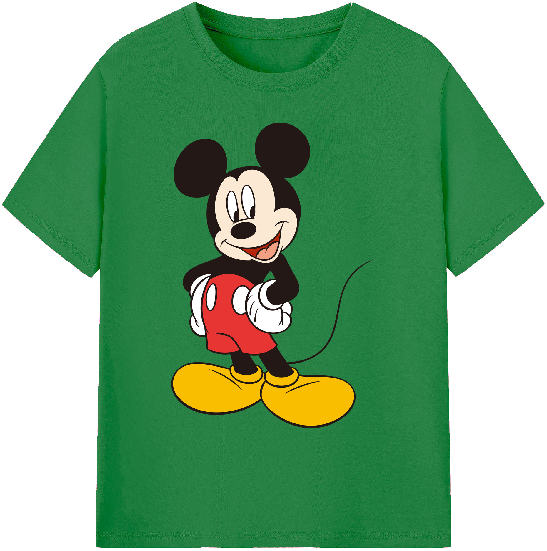 ミッキーマウス Mickey Mouse 綿100％ メンズ半袖Tシャツ｜肌触りやわらか＆通気性