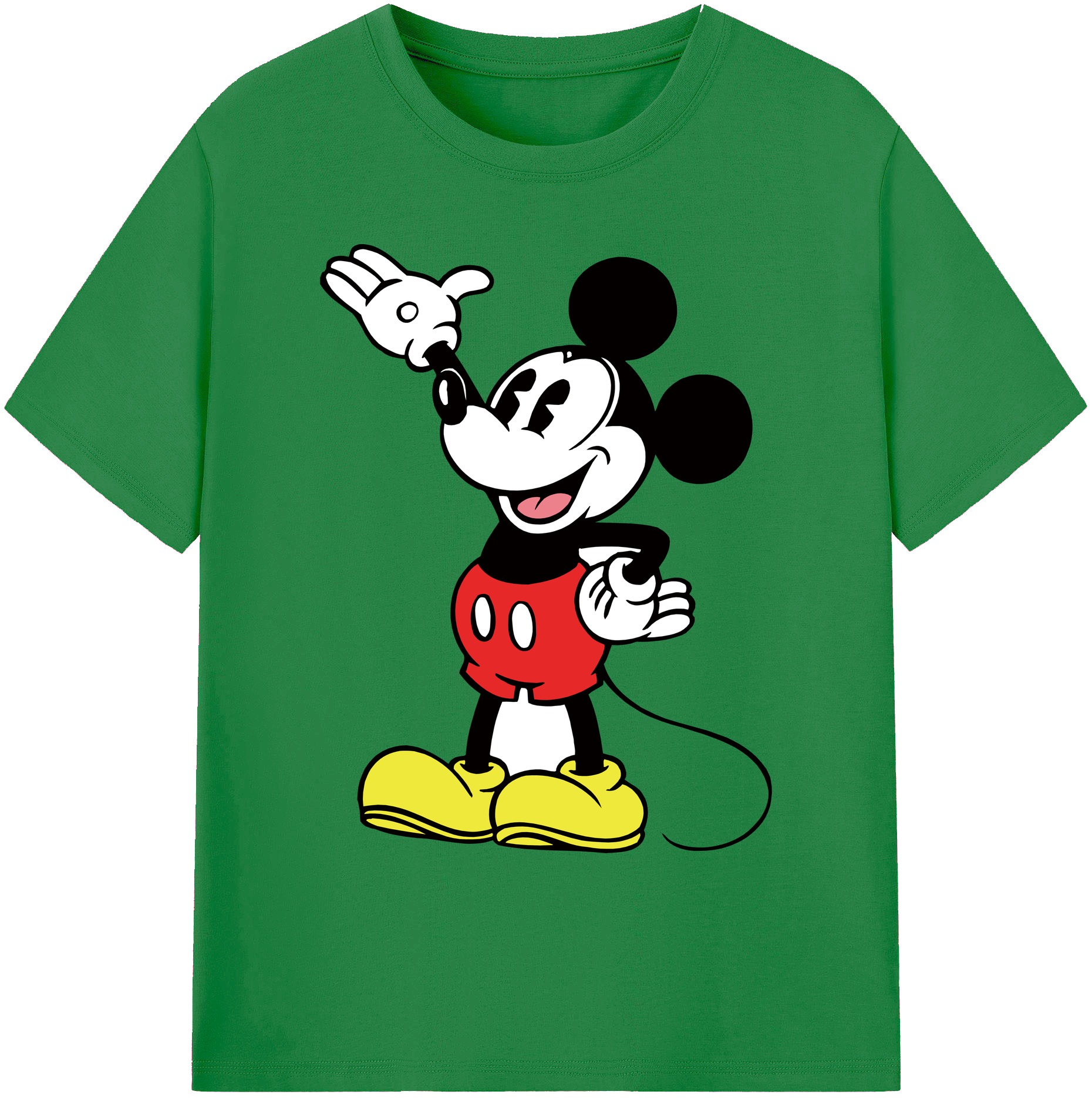 ミッキーマウス Mickey Mouse 綿100％ メンズ半袖Tシャツ｜肌触りやわらか＆通気性