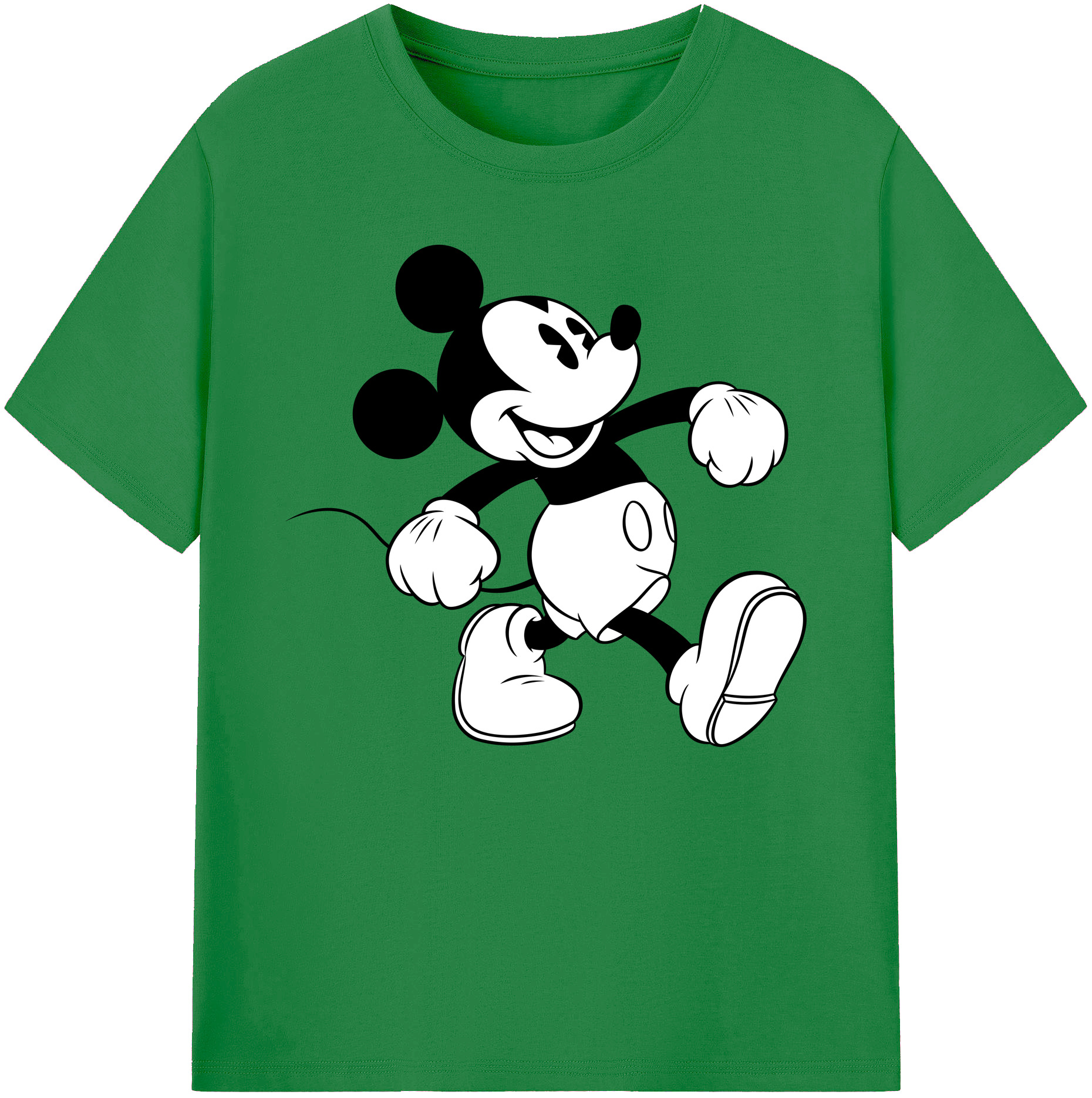 ミッキーマウス Mickey Mouse 綿100％ メンズ半袖Tシャツ｜肌触りやわらか＆通気性
