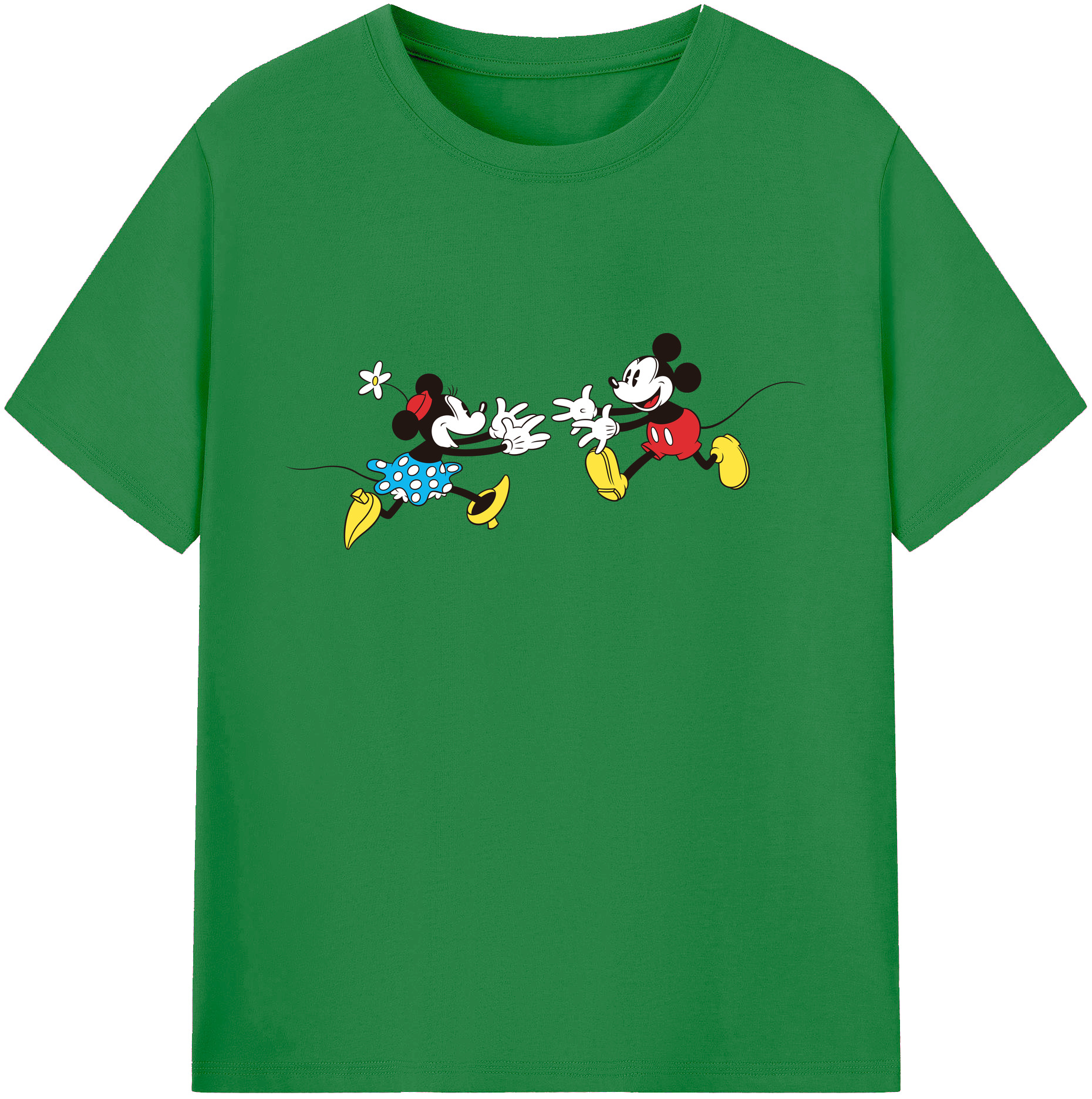 ミッキーマウス Mickey Mouse 綿100％ メンズ半袖Tシャツ｜肌触りやわらか＆通気性