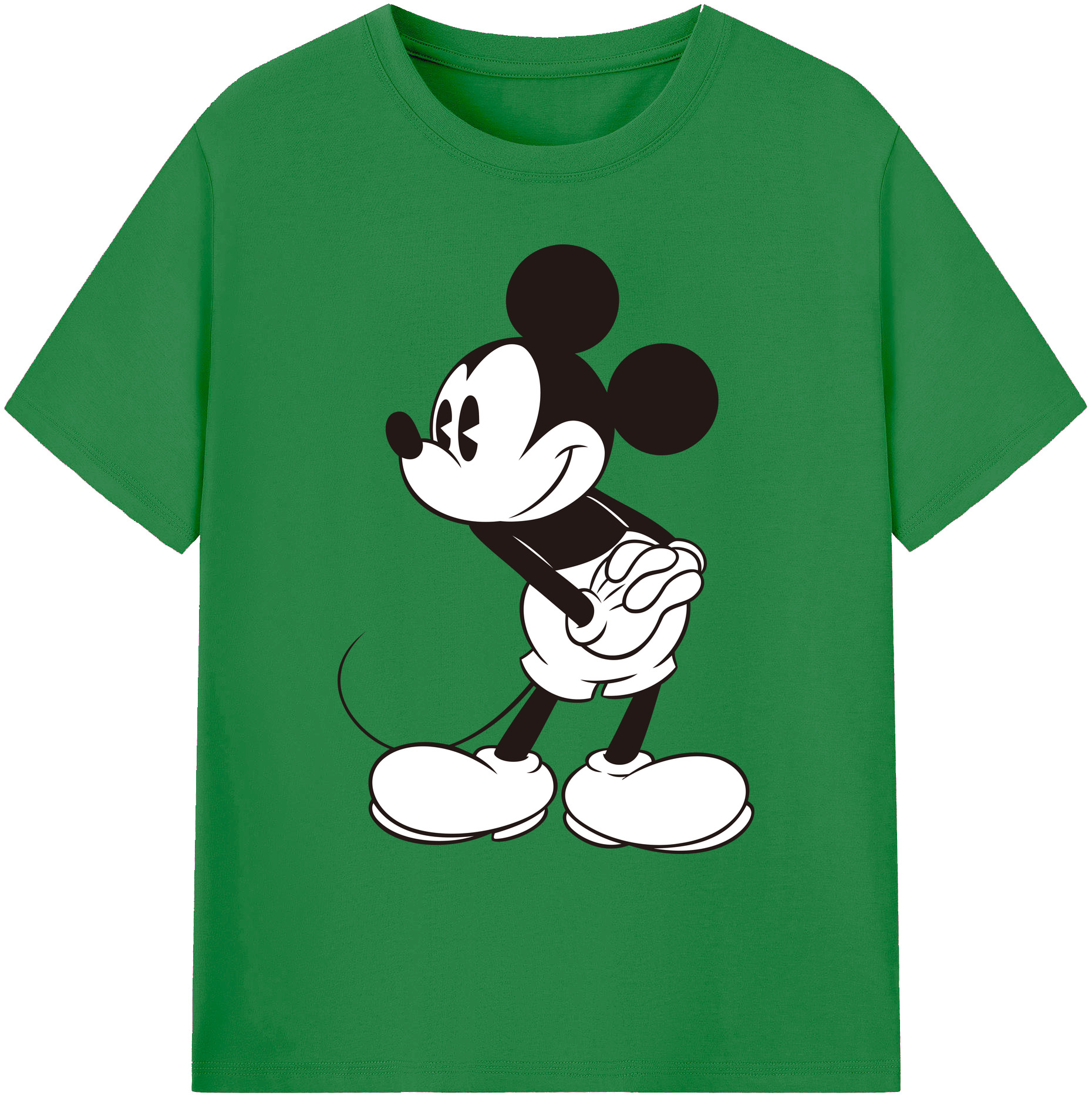ミッキーマウス Mickey Mouse 綿100％ メンズ半袖Tシャツ｜肌触りやわらか＆通気性