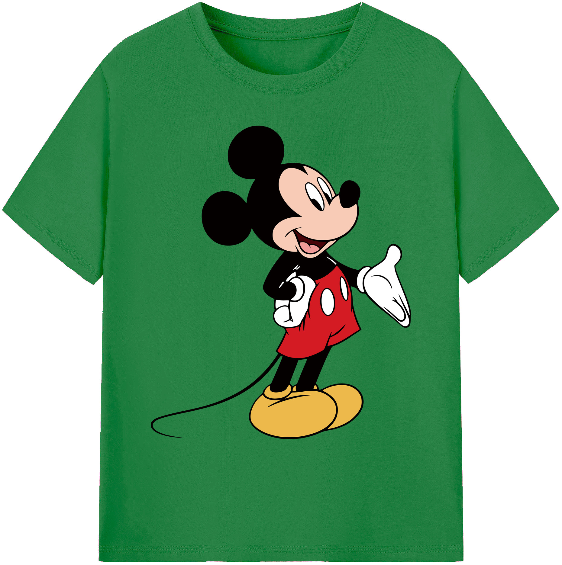 ミッキーマウス Mickey Mouse 綿100％ メンズ半袖Tシャツ｜肌触りやわらか＆通気性