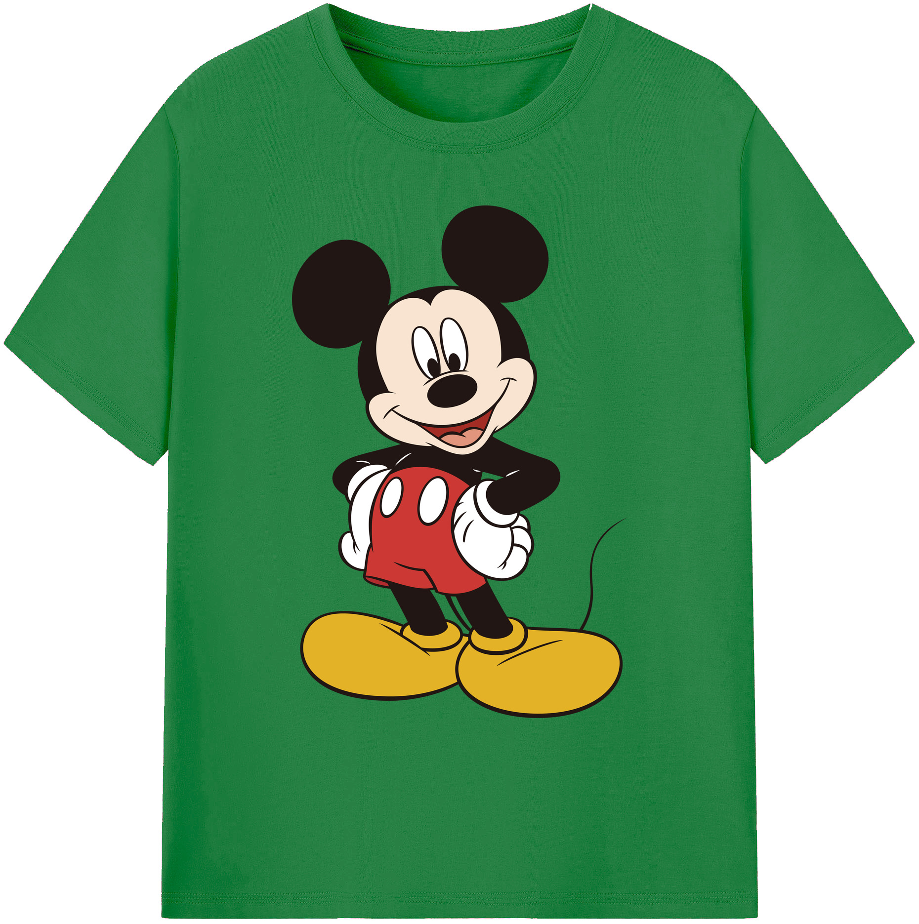 ミッキーマウス Mickey Mouse 綿100％ メンズ半袖Tシャツ｜肌触りやわらか＆通気性
