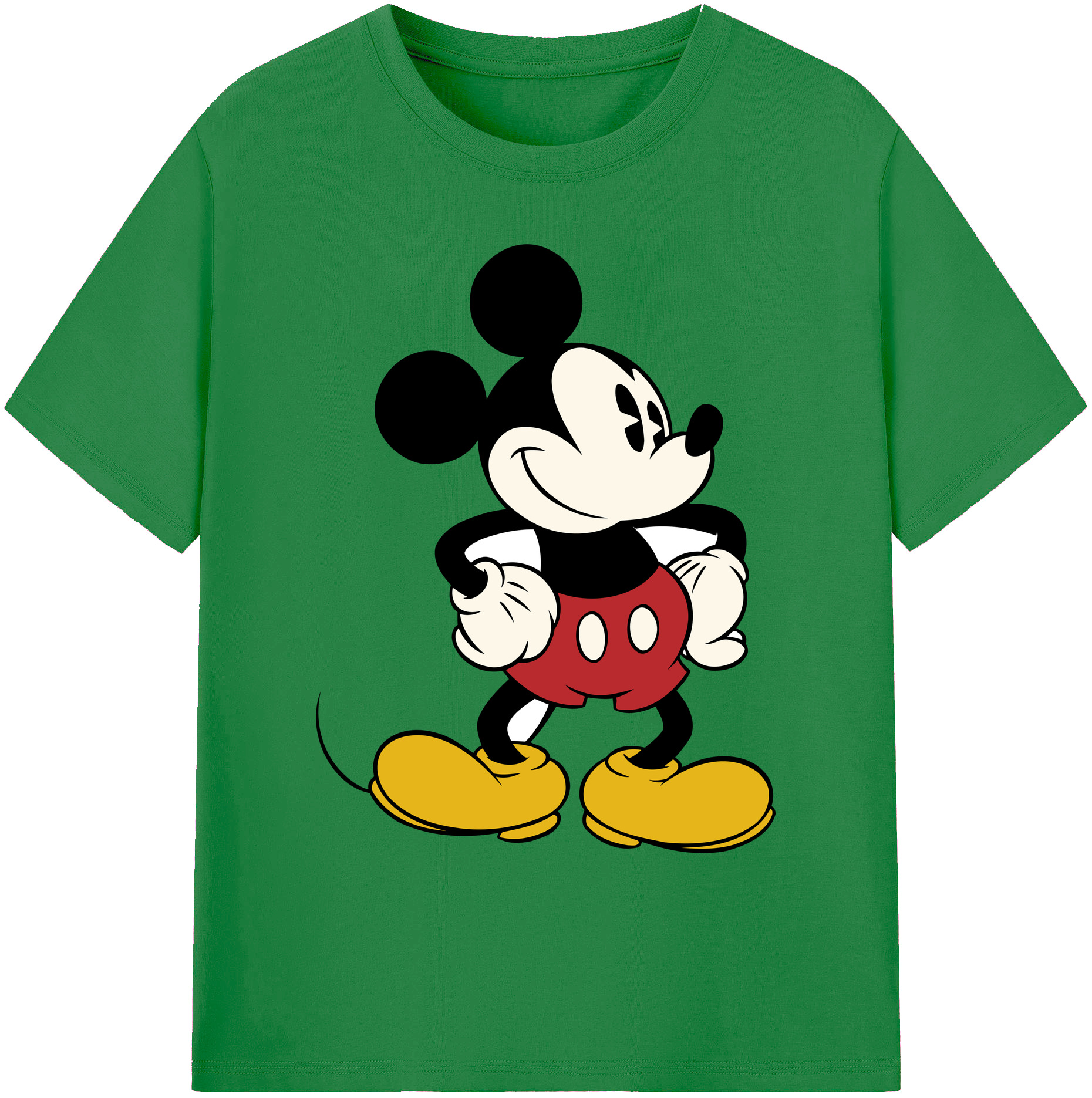 ミッキーマウス Mickey Mouse 綿100％ メンズ半袖Tシャツ｜肌触りやわらか＆通気性