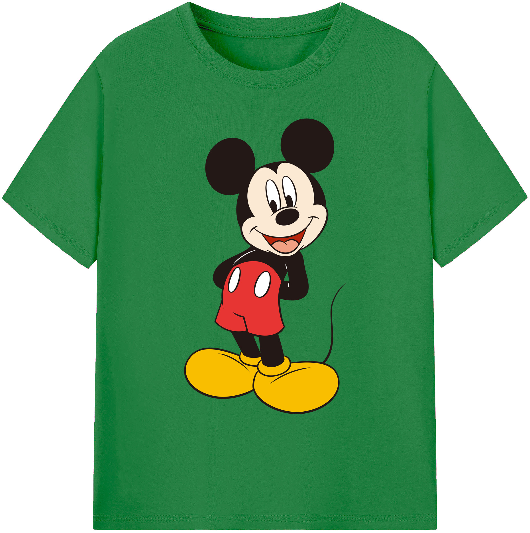 ミッキーマウス Mickey Mouse 綿100％ メンズ半袖Tシャツ｜肌触りやわらか＆通気性