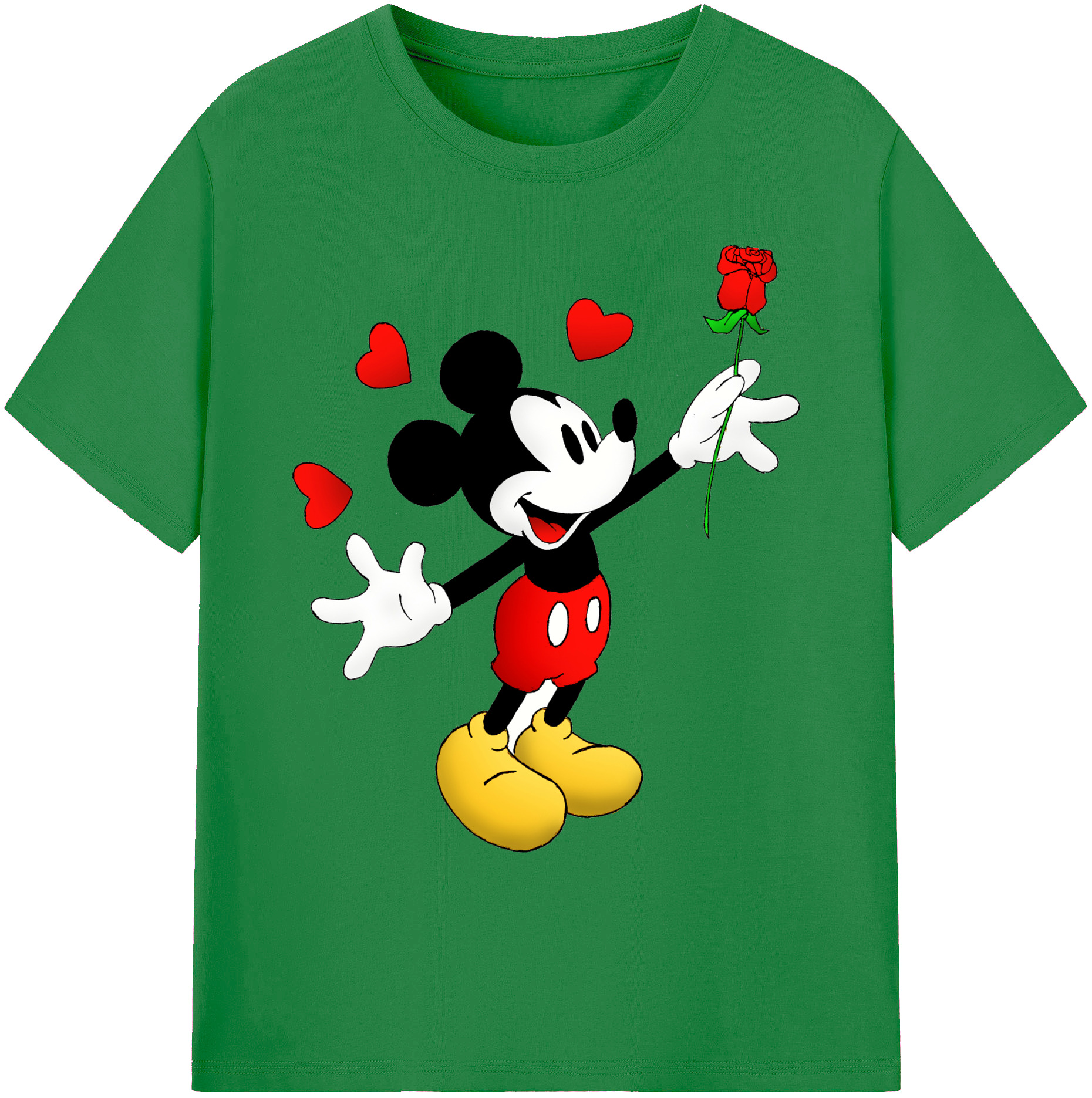 ミッキーマウス Mickey Mouse 綿100％ メンズ半袖Tシャツ｜肌触りやわらか＆通気性