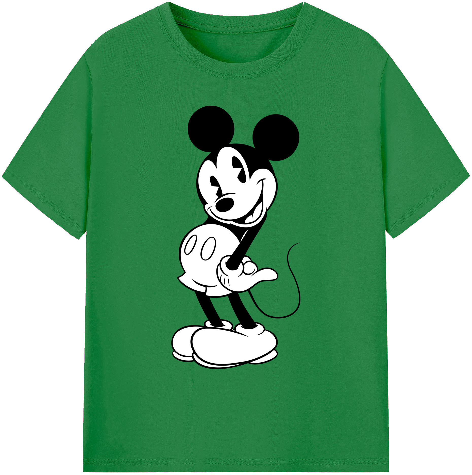 ミッキーマウス Mickey Mouse 綿100％ メンズ半袖Tシャツ｜肌触りやわらか＆通気性