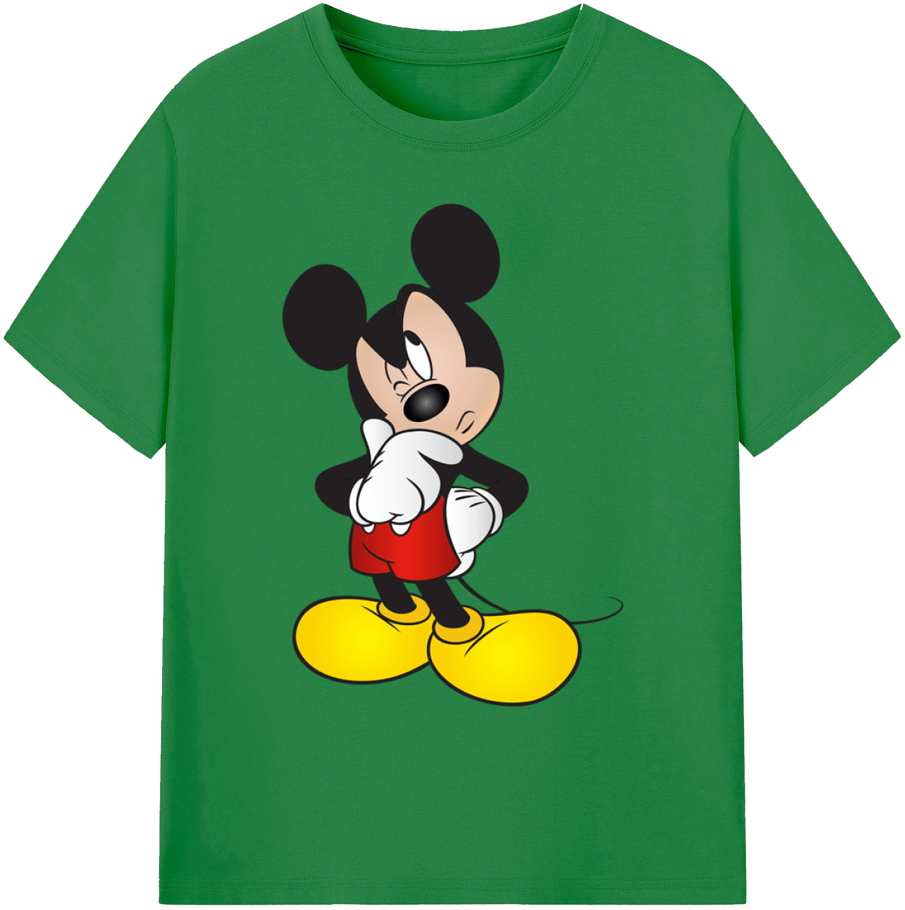 ミッキーマウス Mickey Mouse 綿100％ メンズ半袖Tシャツ｜肌触りやわらか＆通気性