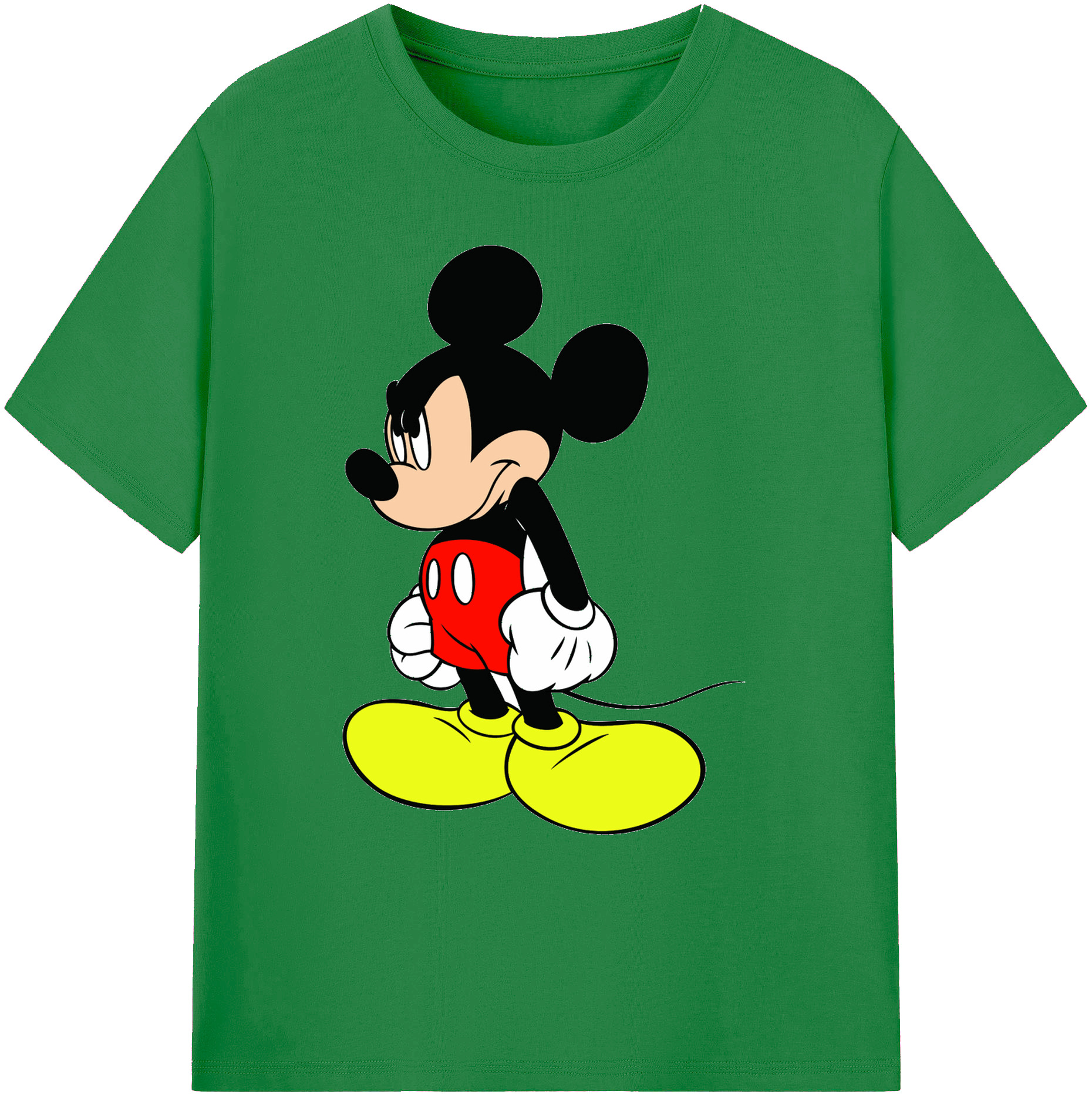 ミッキーマウス Mickey Mouse 綿100％ メンズ半袖Tシャツ｜肌触りやわらか＆通気性