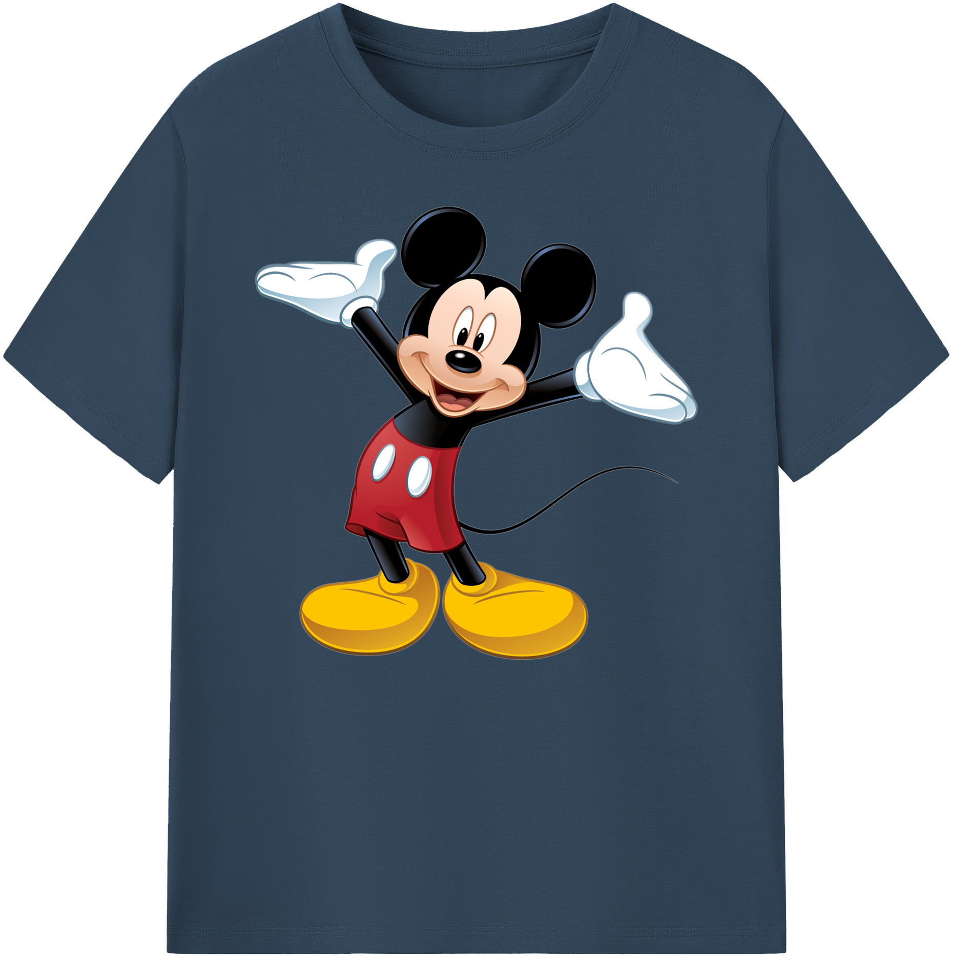 ミッキーマウス Mickey Mouse 綿100％ メンズ半袖Tシャツ｜肌触りやわらか＆通気性